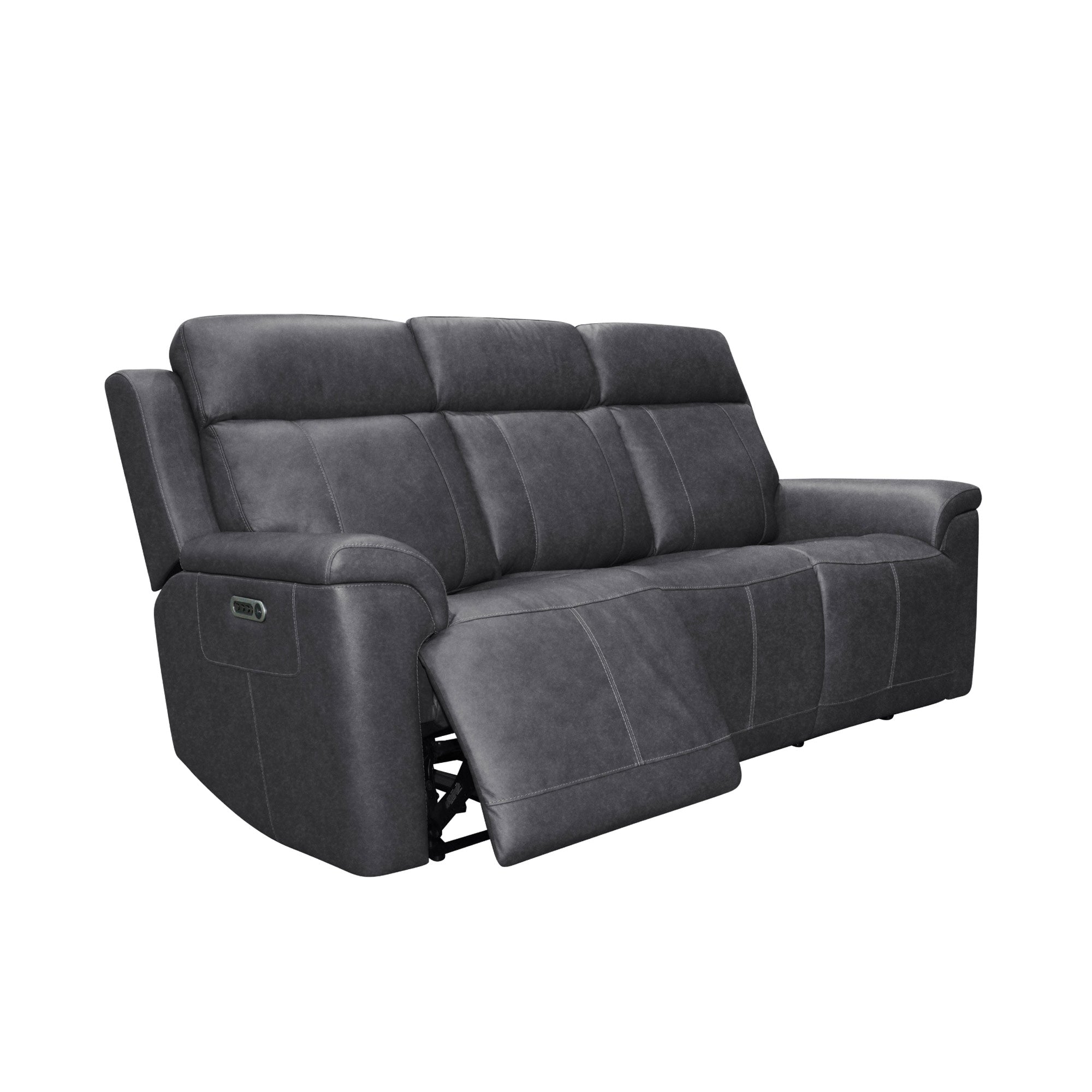 Amelia Charcoal Leather Slumberland Exclusive - Living Room Furniture