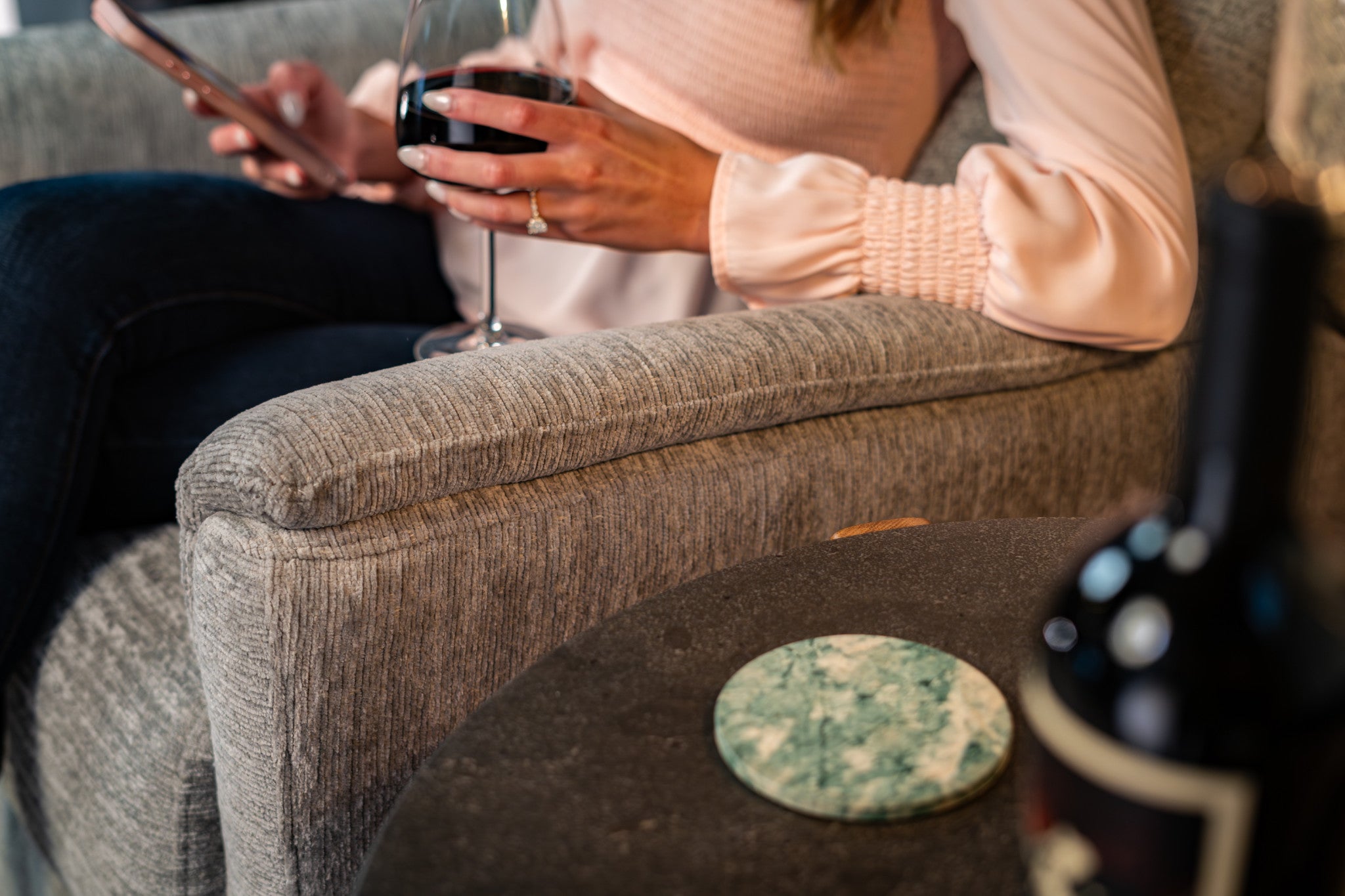 Compact Fabric Gliding Recliner