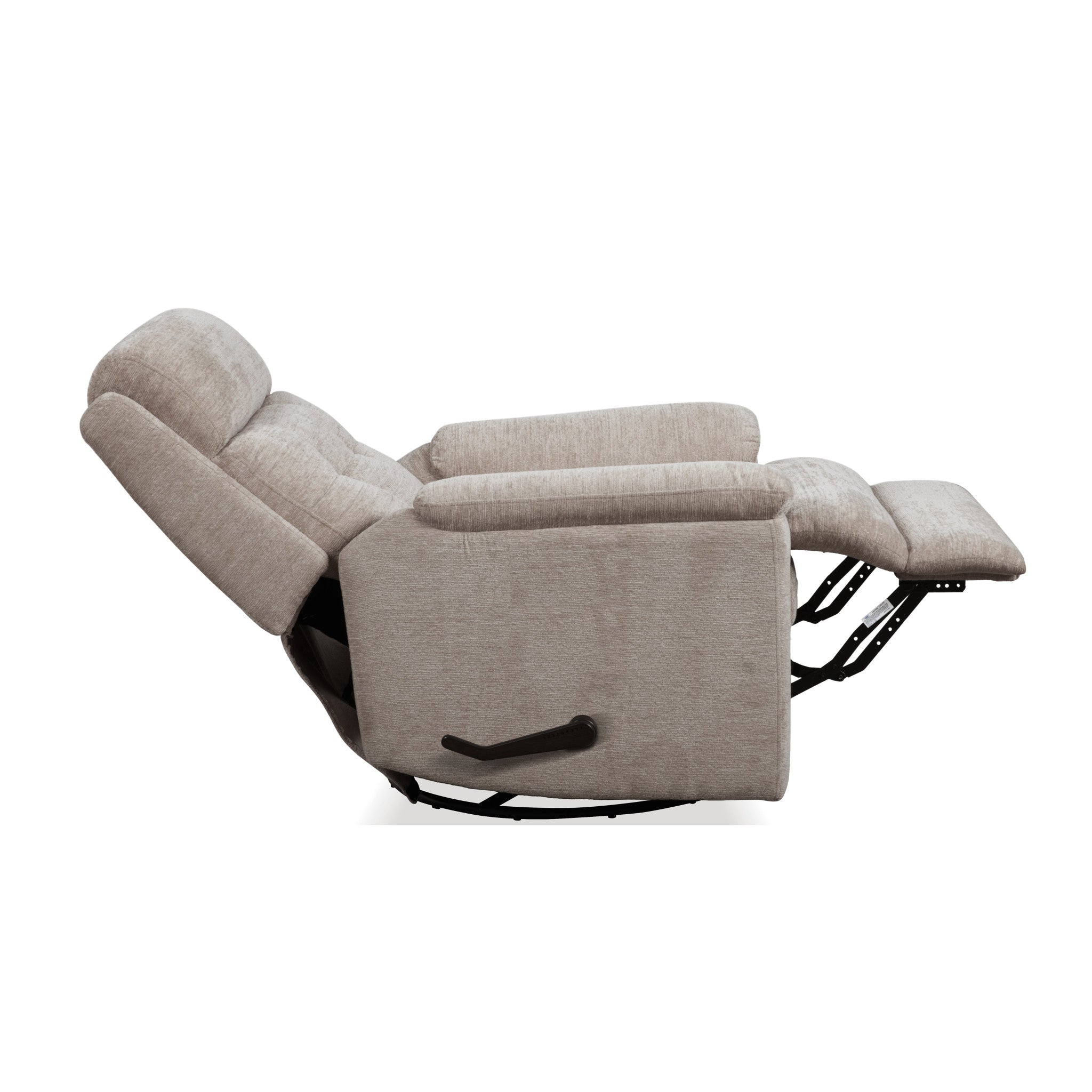 Sophisticated Fabric Swivel Gliding Recliner