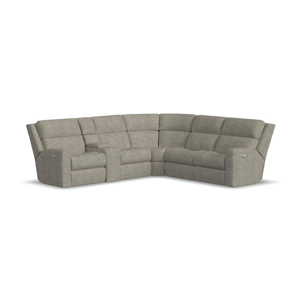 Score Fabric Power Reclining Sectional with Power Headrest & Lumbar