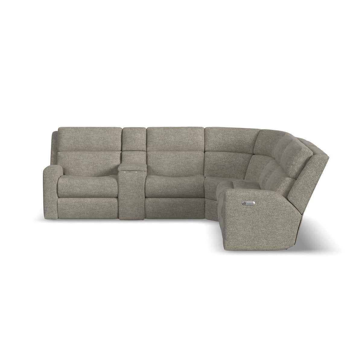 Score Fabric Power Reclining Sectional with Power Headrest & Lumbar