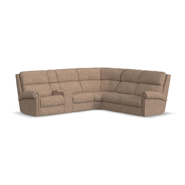 Bernard Fabric Power Reclining Sectional w/ Power Headrest & Lumbar