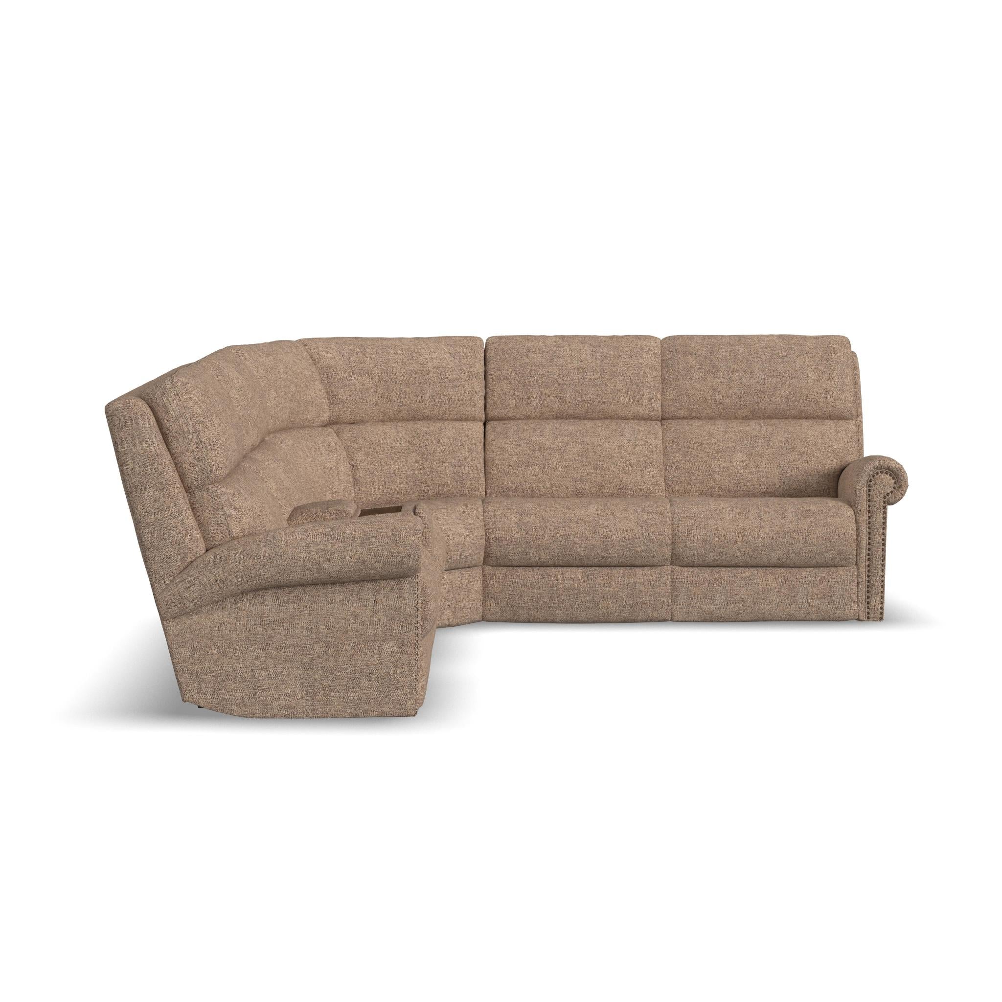 Bernard Fabric Power Reclining Sectional w/ Power Headrest & Lumbar