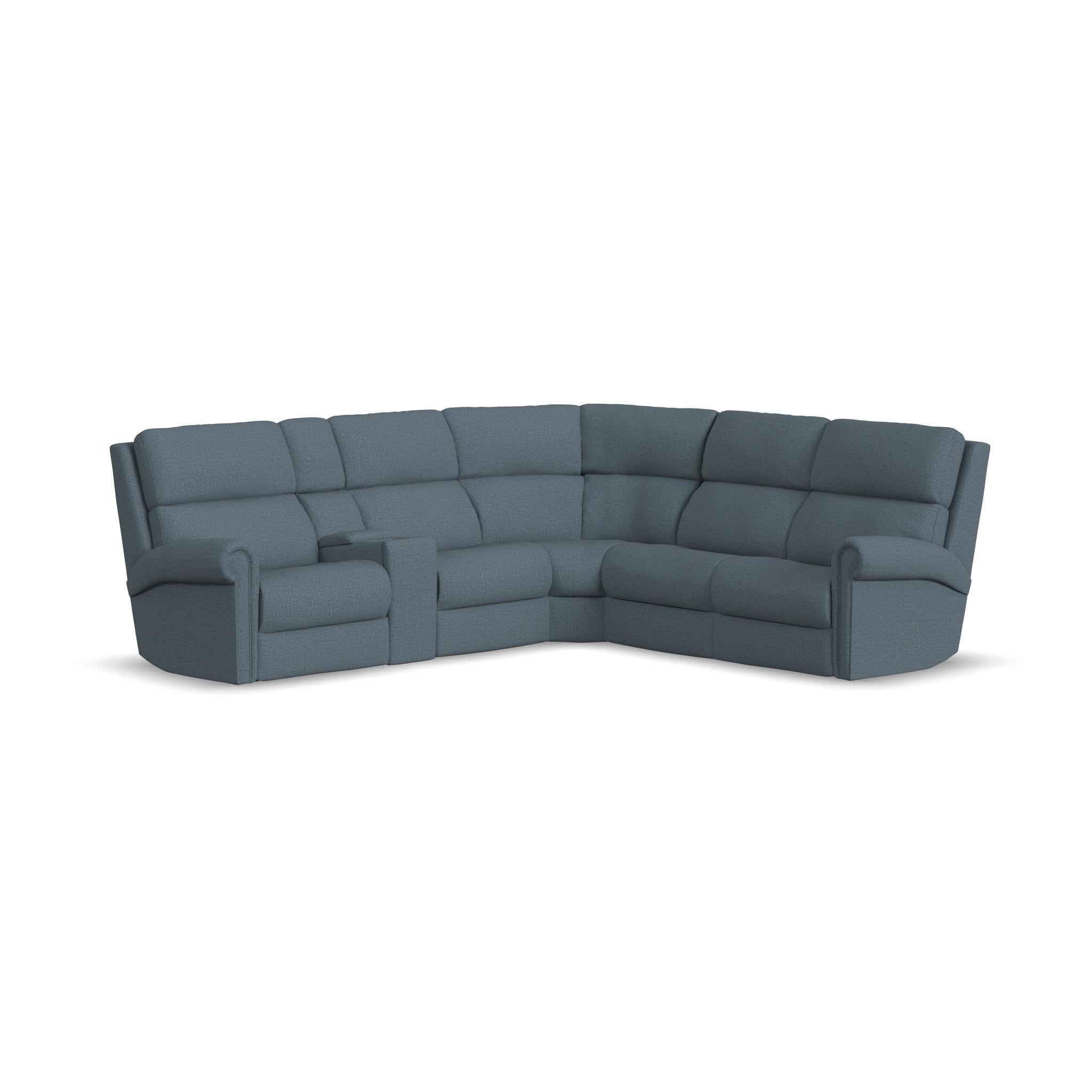 Bernard Fabric Power Reclining Sectional w/ Power Headrest & Lumbar