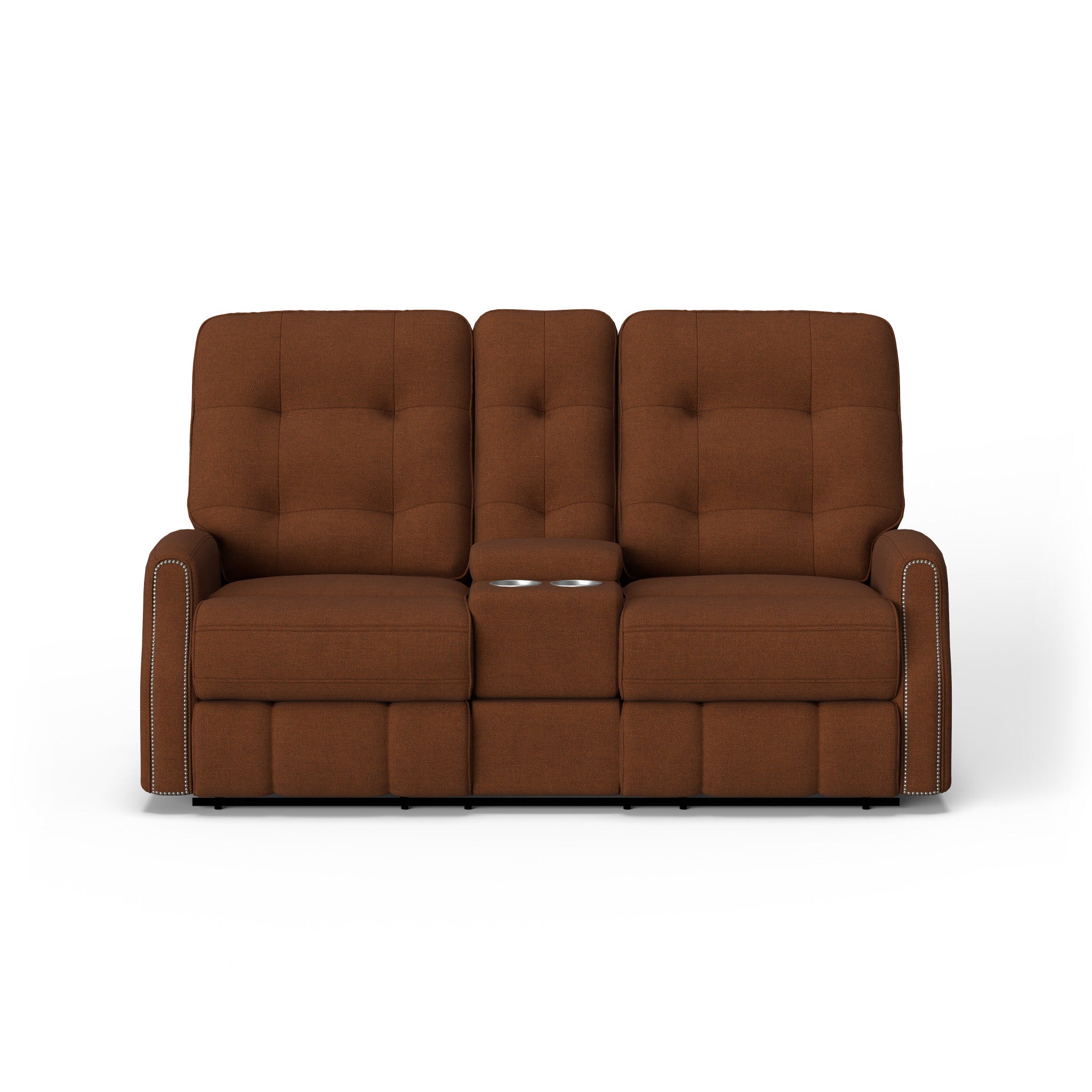 Devon Fabric Power Reclining Loveseat with Console
