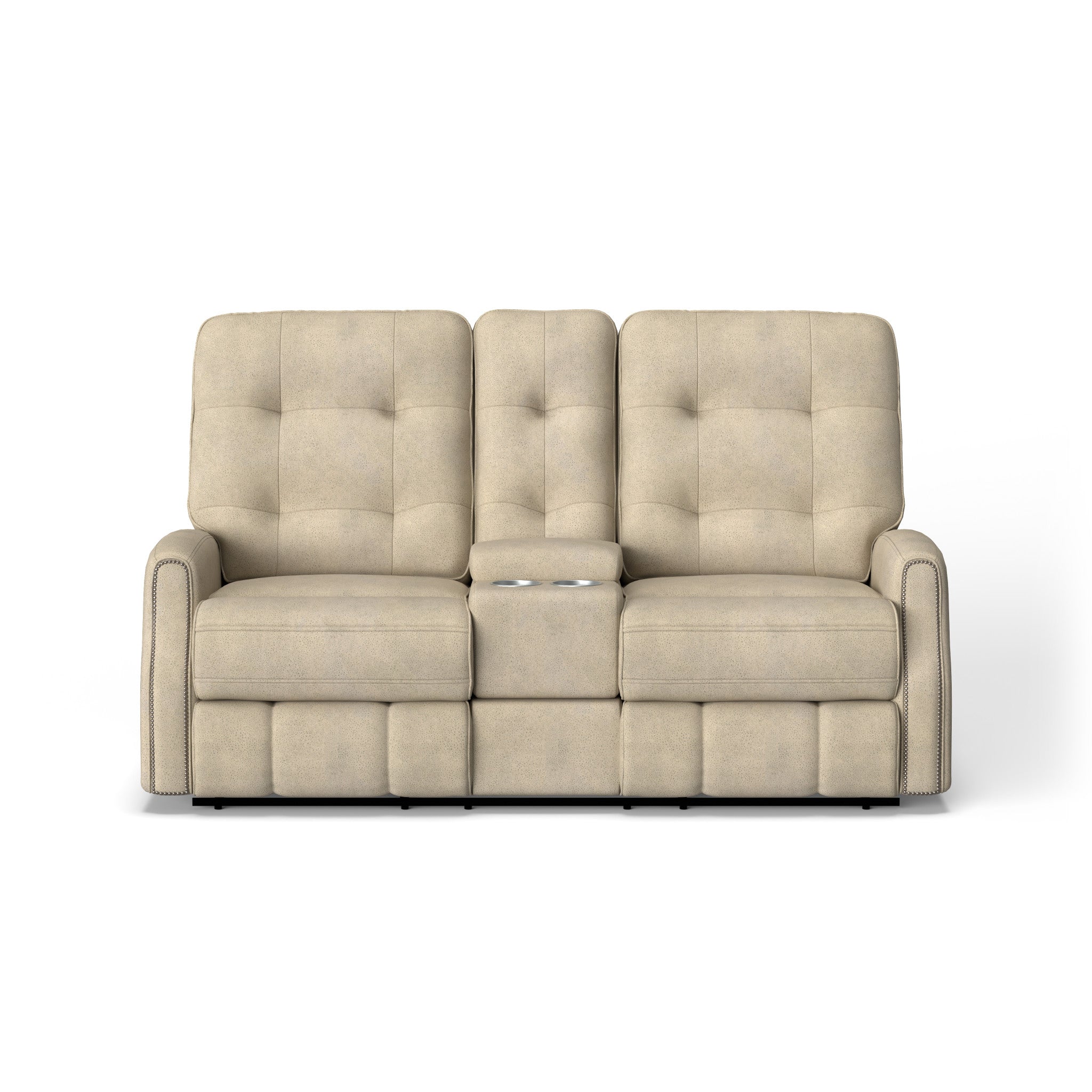 Devon Fabric Reclining Loveseat with Console