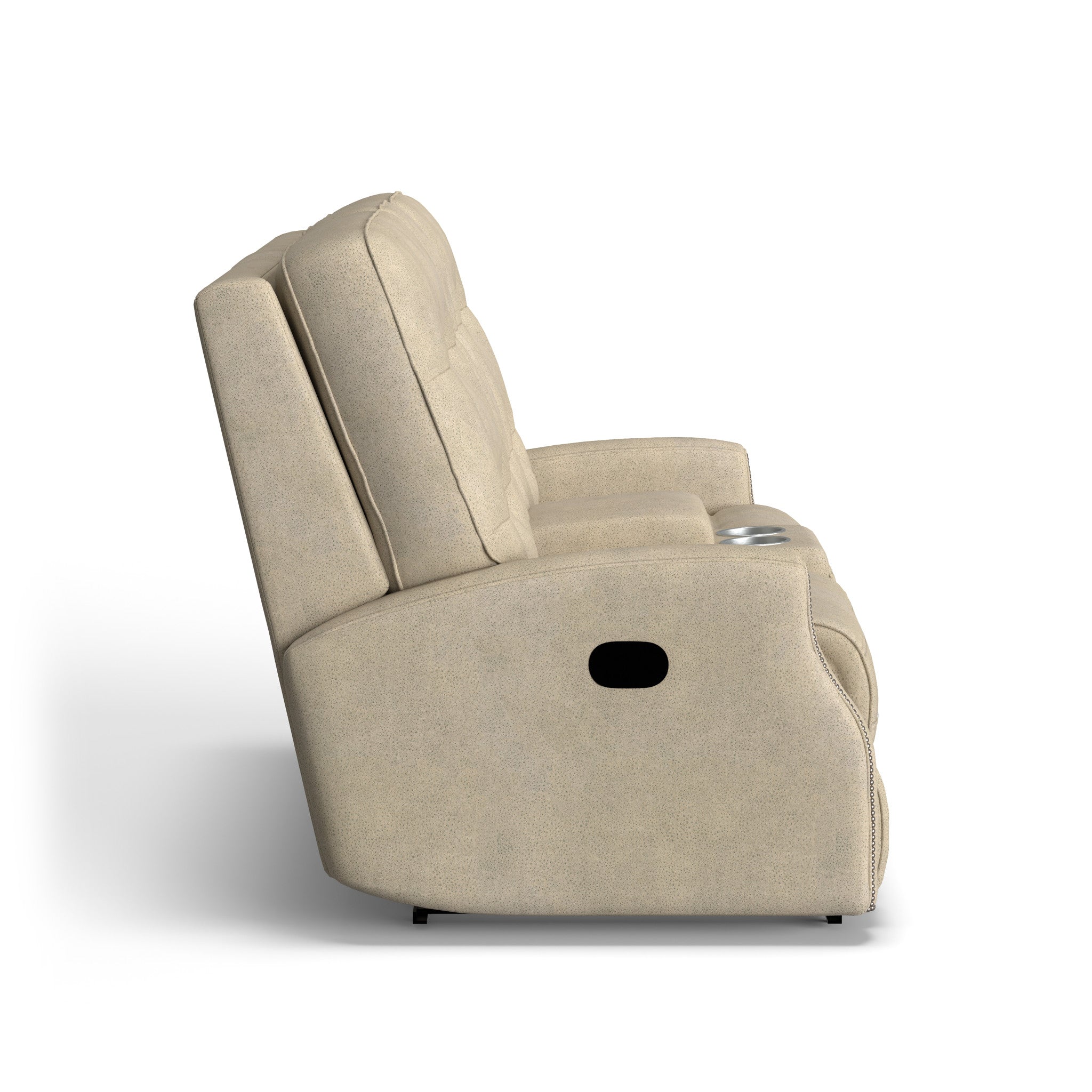 Devon Fabric Reclining Loveseat with Console