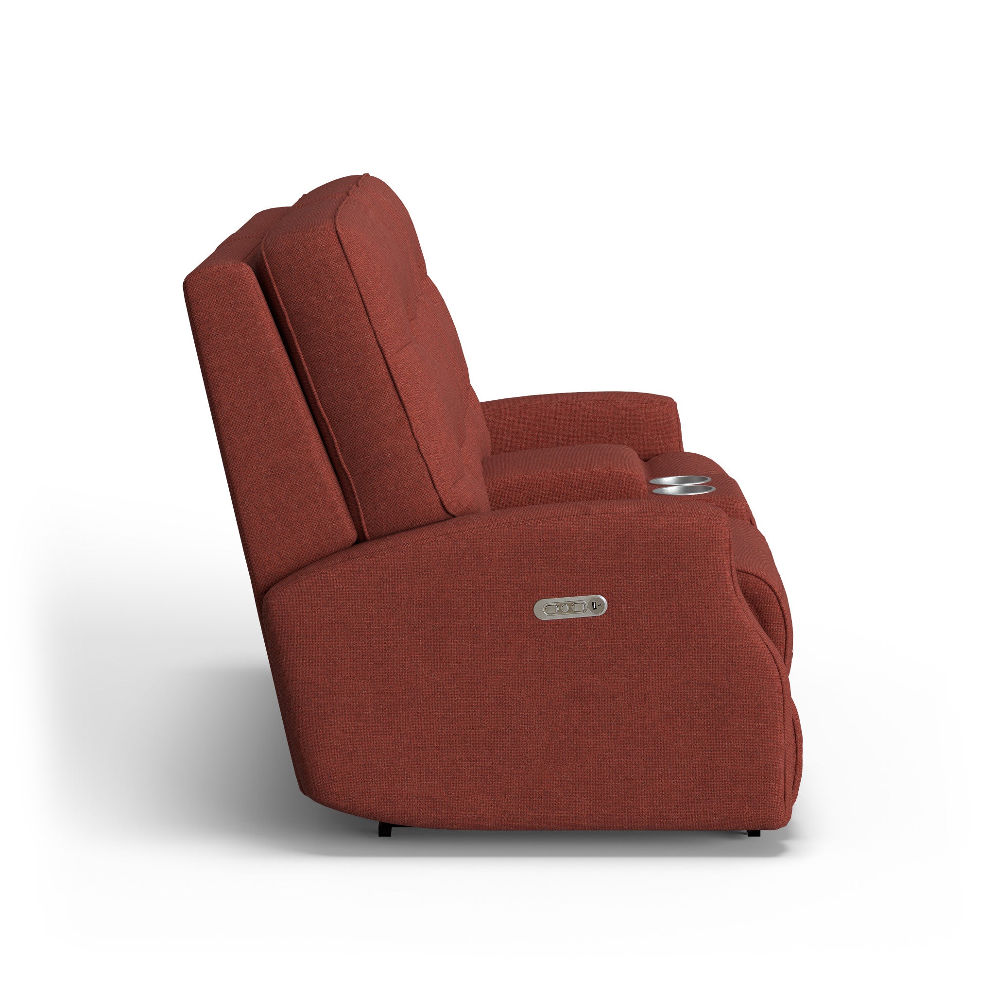 Devon Fabric Power Reclining Loveseat with Console & Power Headrests