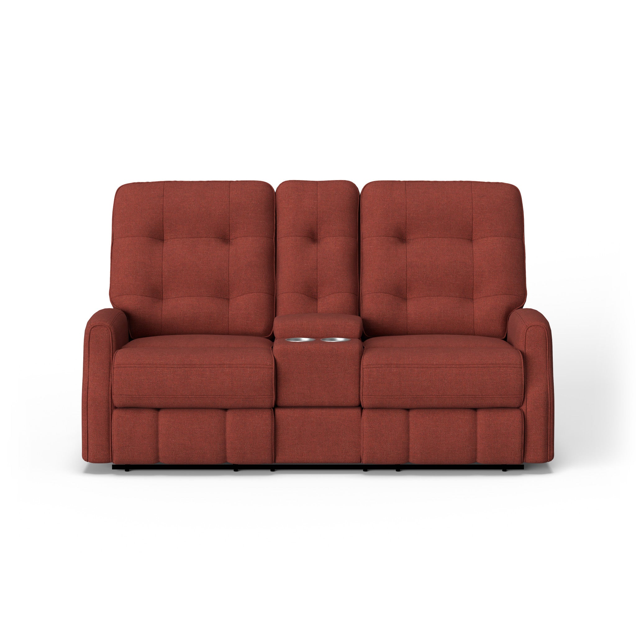 Devon Fabric Power Reclining Loveseat with Console & Power Headrests