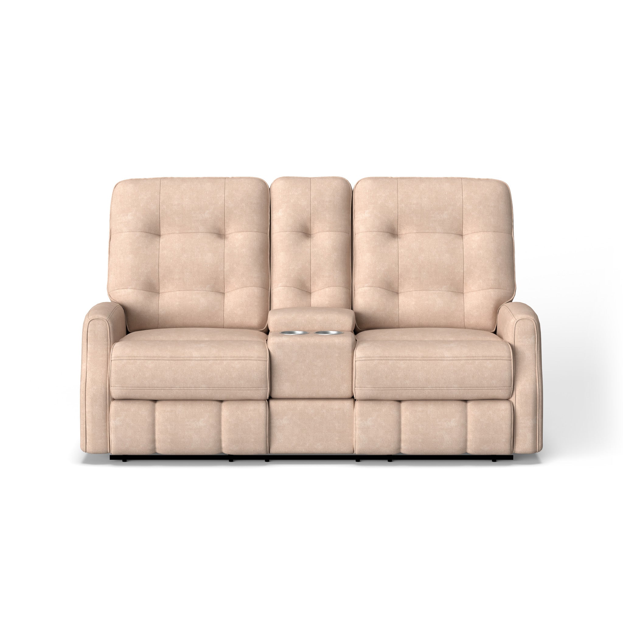 Devon Fabric Power Reclining Loveseat with Console & Power Headrests