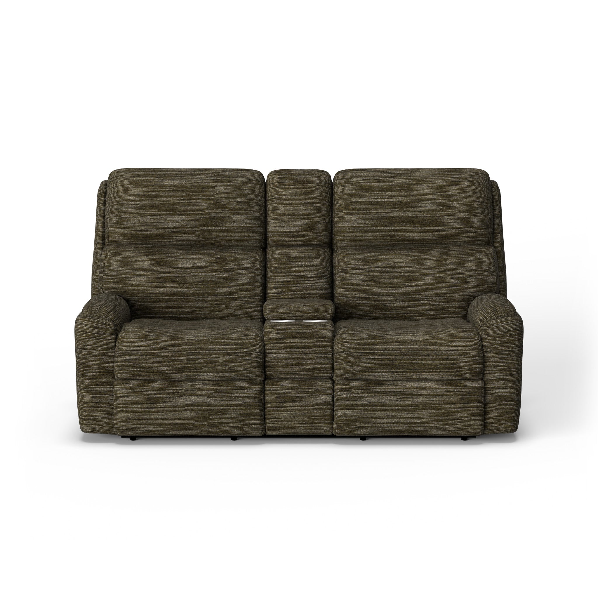 Rio Fabric Power Reclining Loveseat with Console & Power Headrests