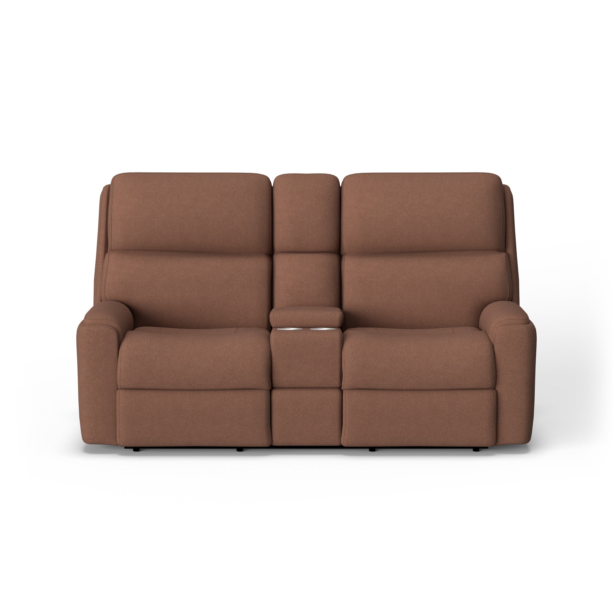 Rio Fabric Power Reclining Loveseat with Console & Power Headrests