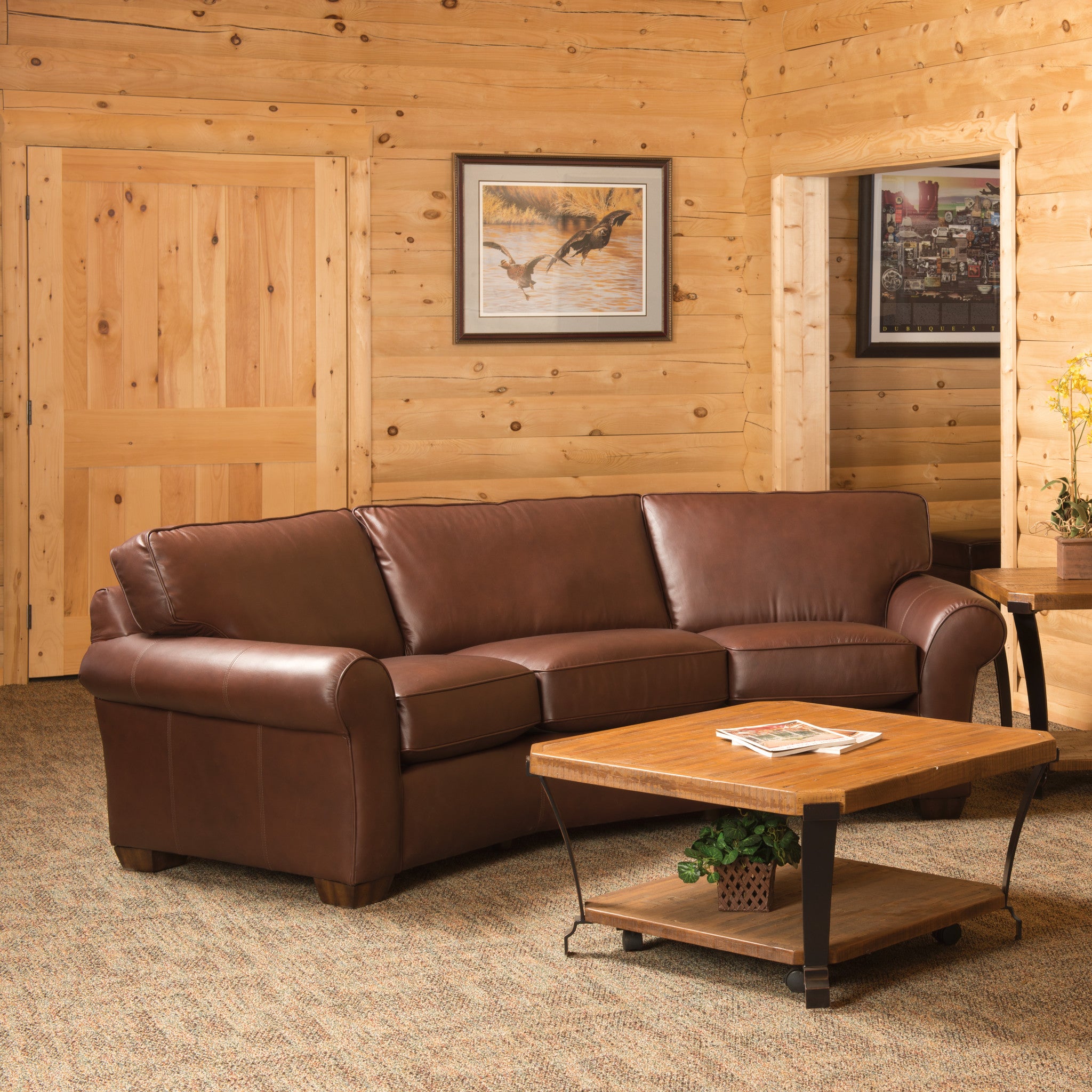 Vail Leather Conversation Sofa