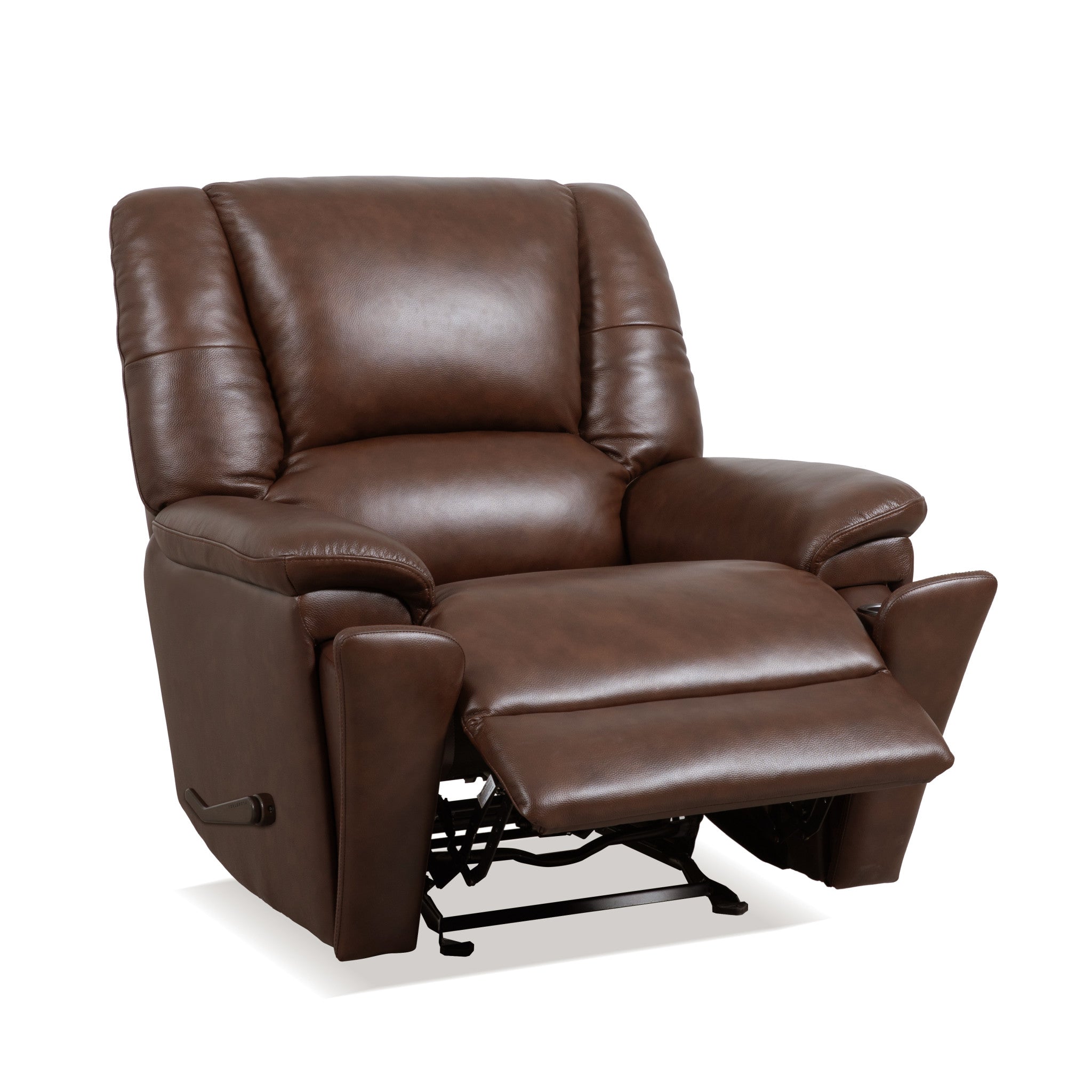 Plush Leather Gliding Recliner