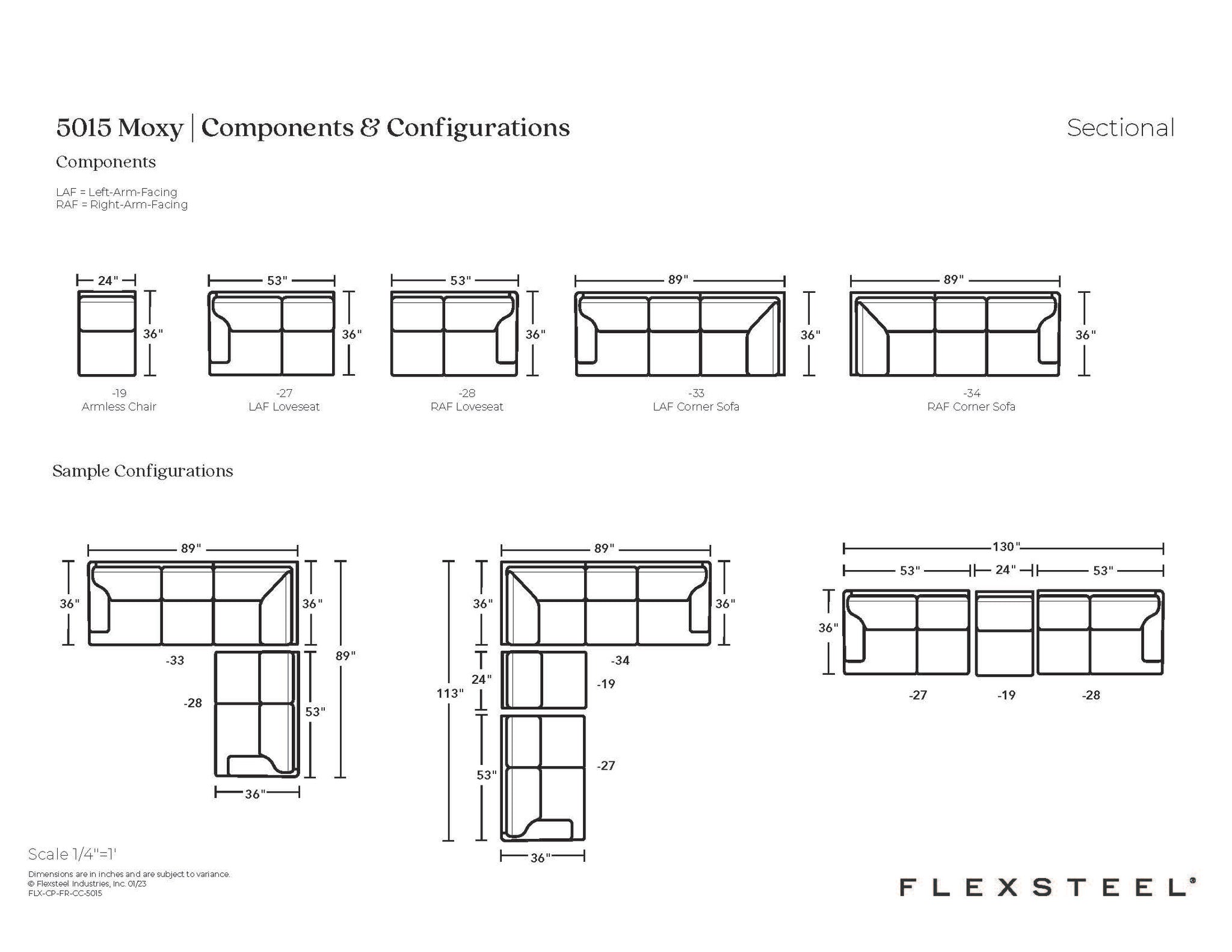 Moxy Fabric Sectional