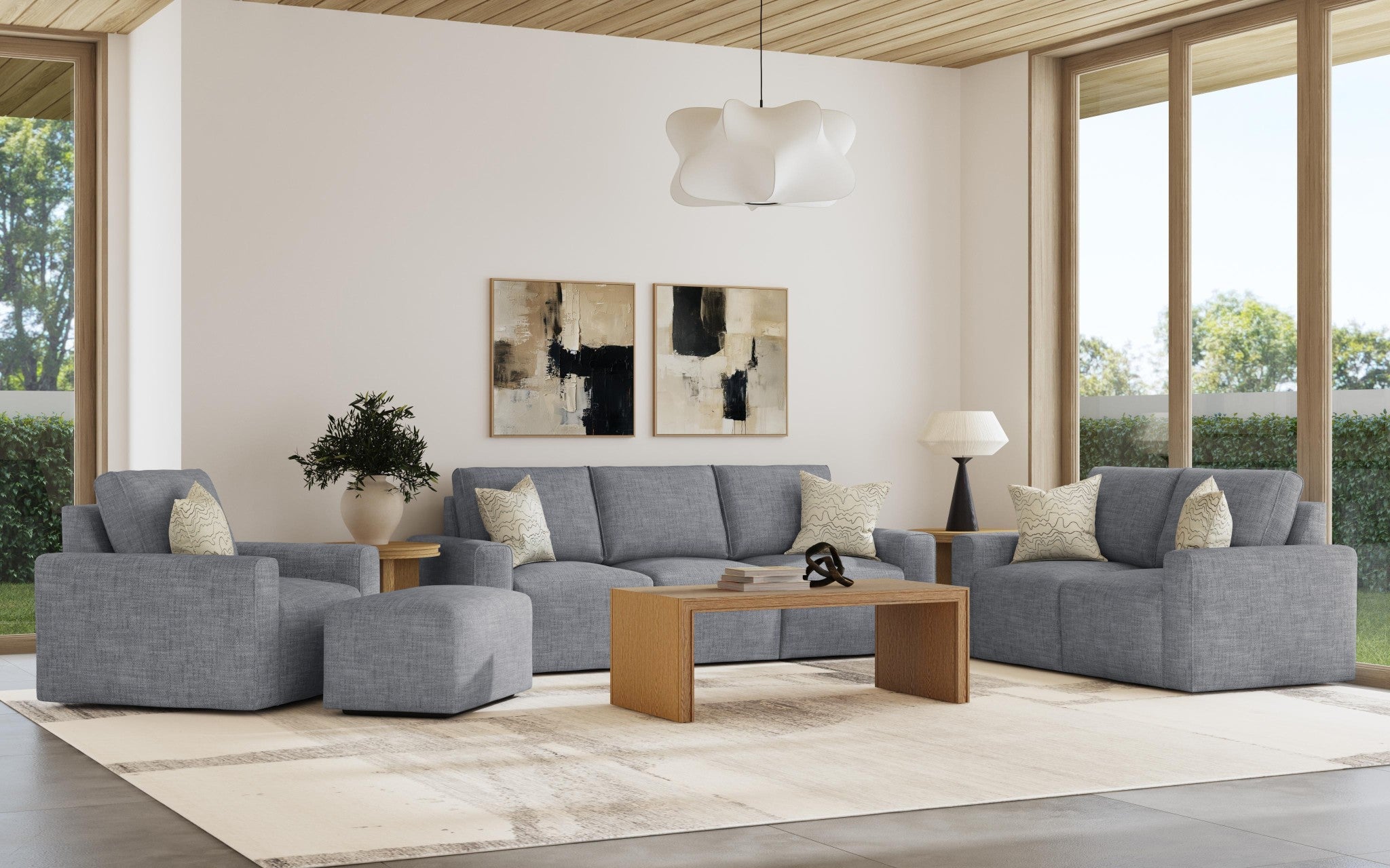 Dawson Fabric Ottoman