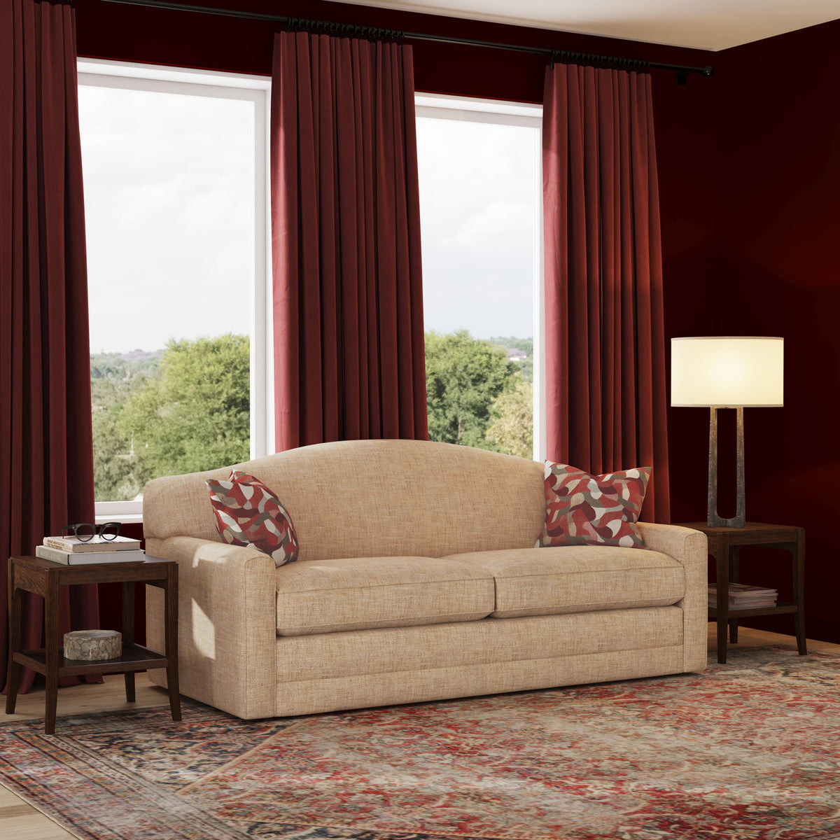 Aggie Fabric Two-Cushion Sofa