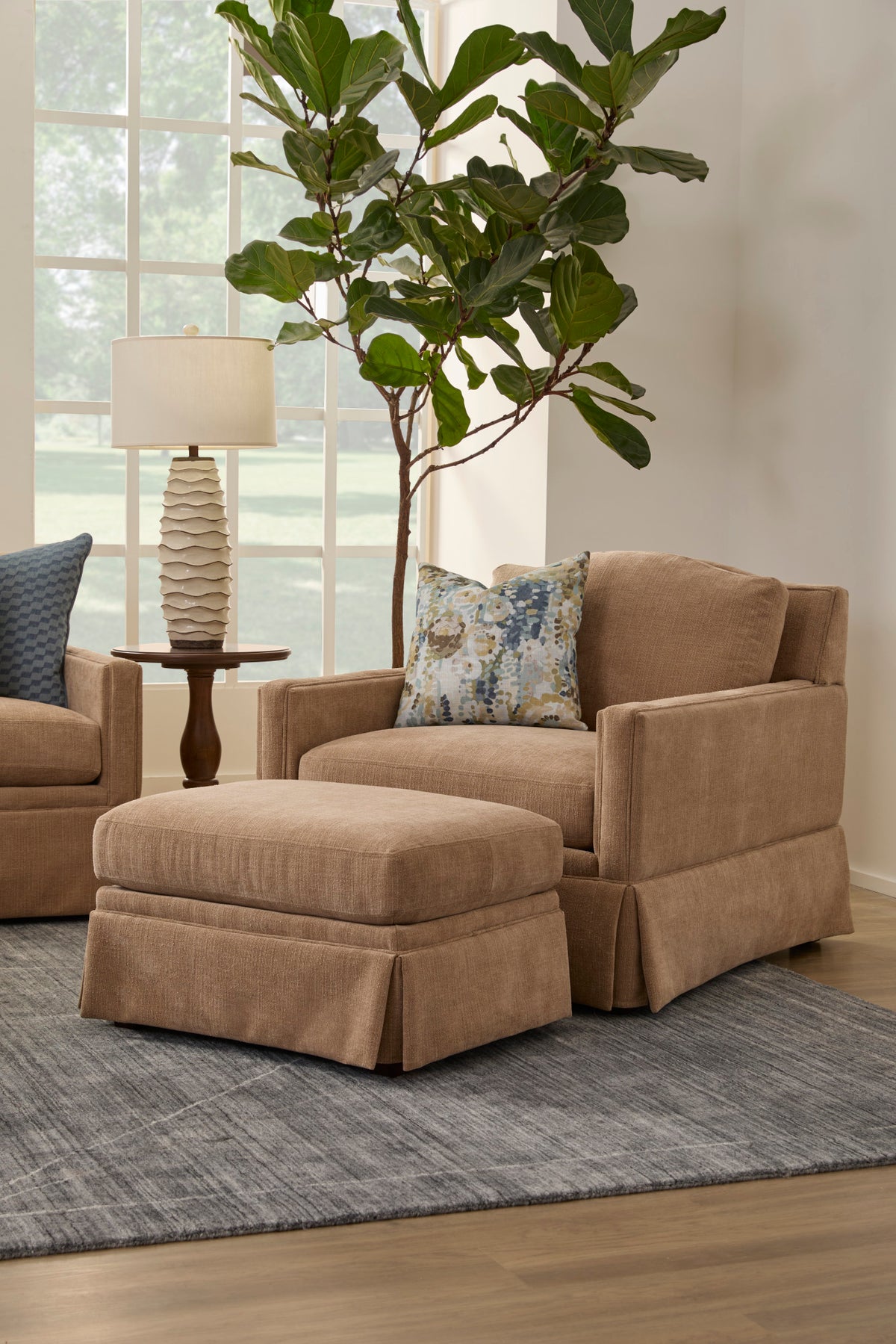 Lottie Fabric Ottoman