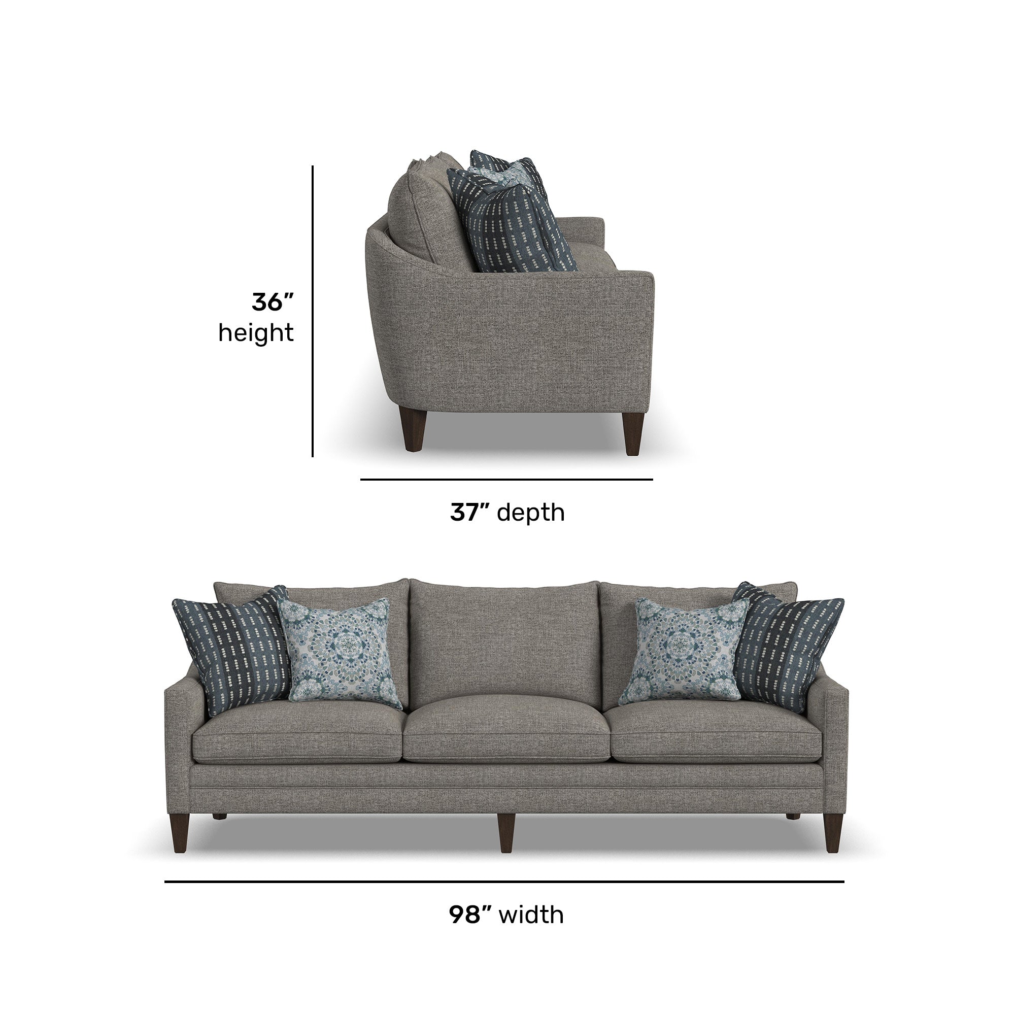 Eleanora Fabric Large Three-Cushion Sofa