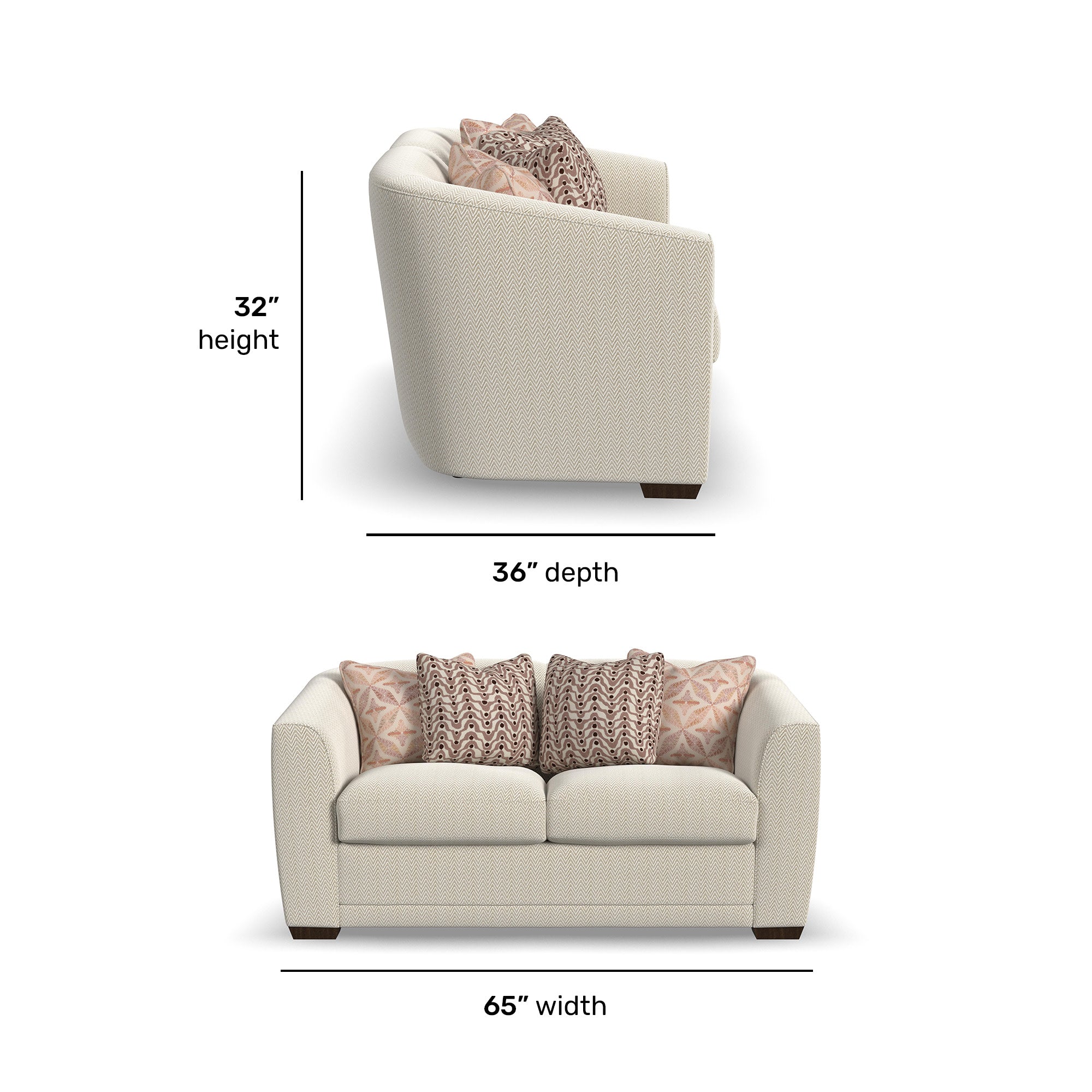 Jewel Fabric Loveseat