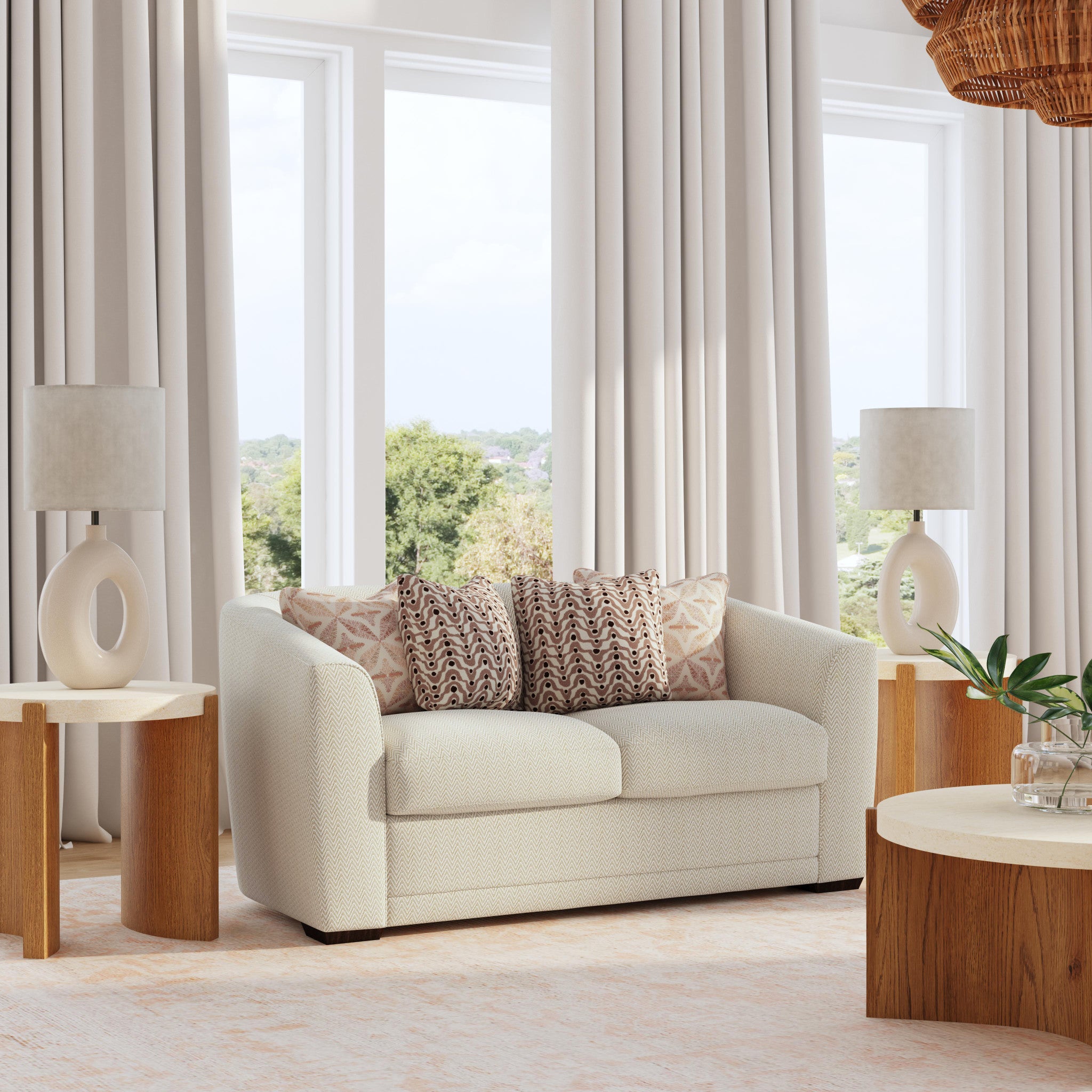 Jewel Fabric Loveseat