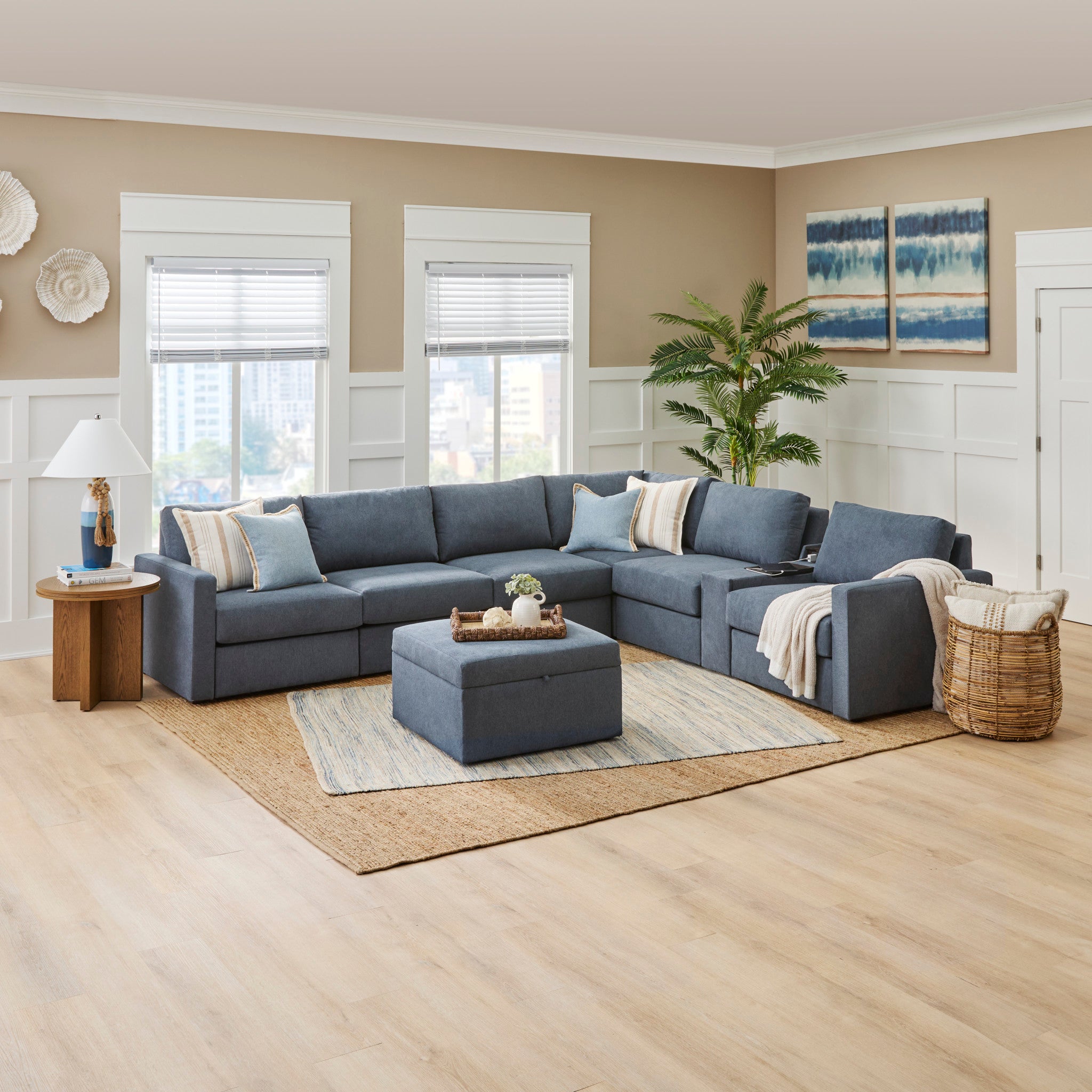 Flex Gray Fabric Sectional