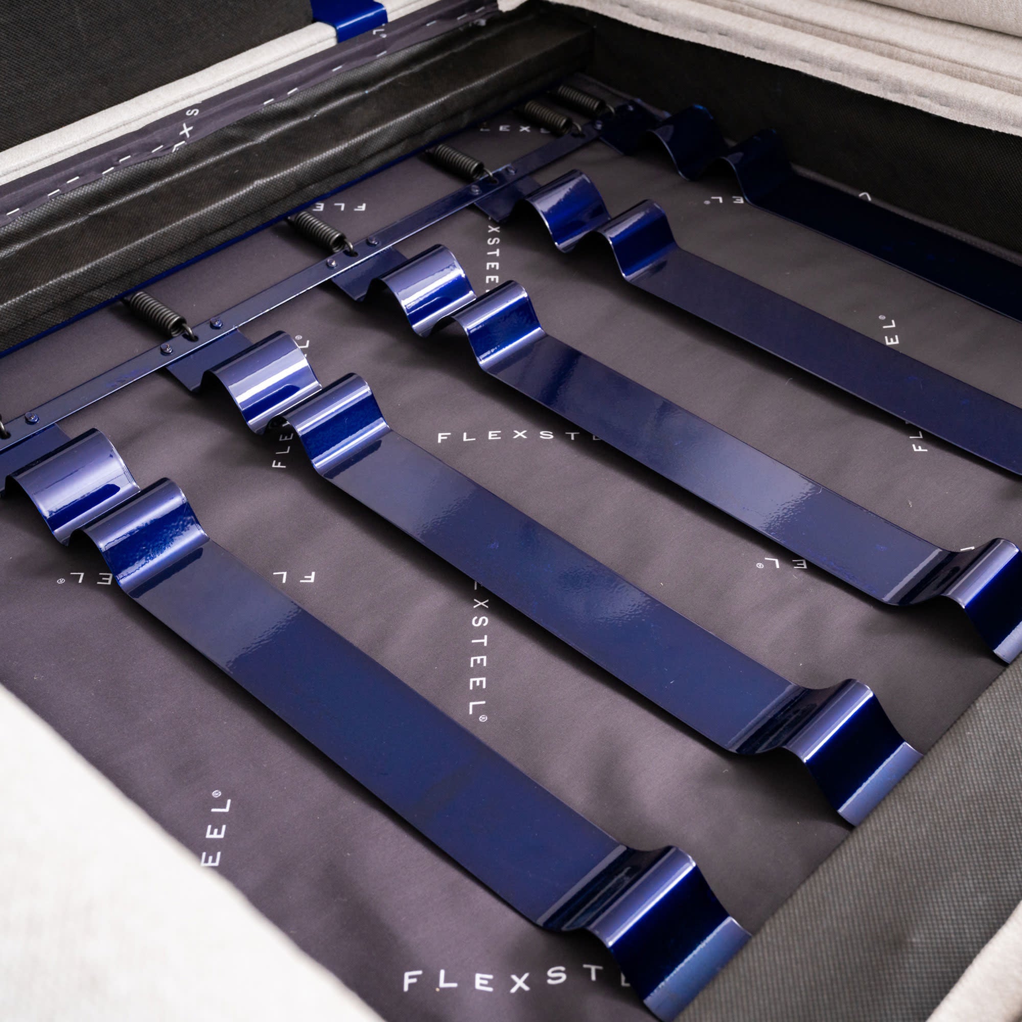 Flex Frost Fabric Sofa with Narrow Arm and Storage Ottoman