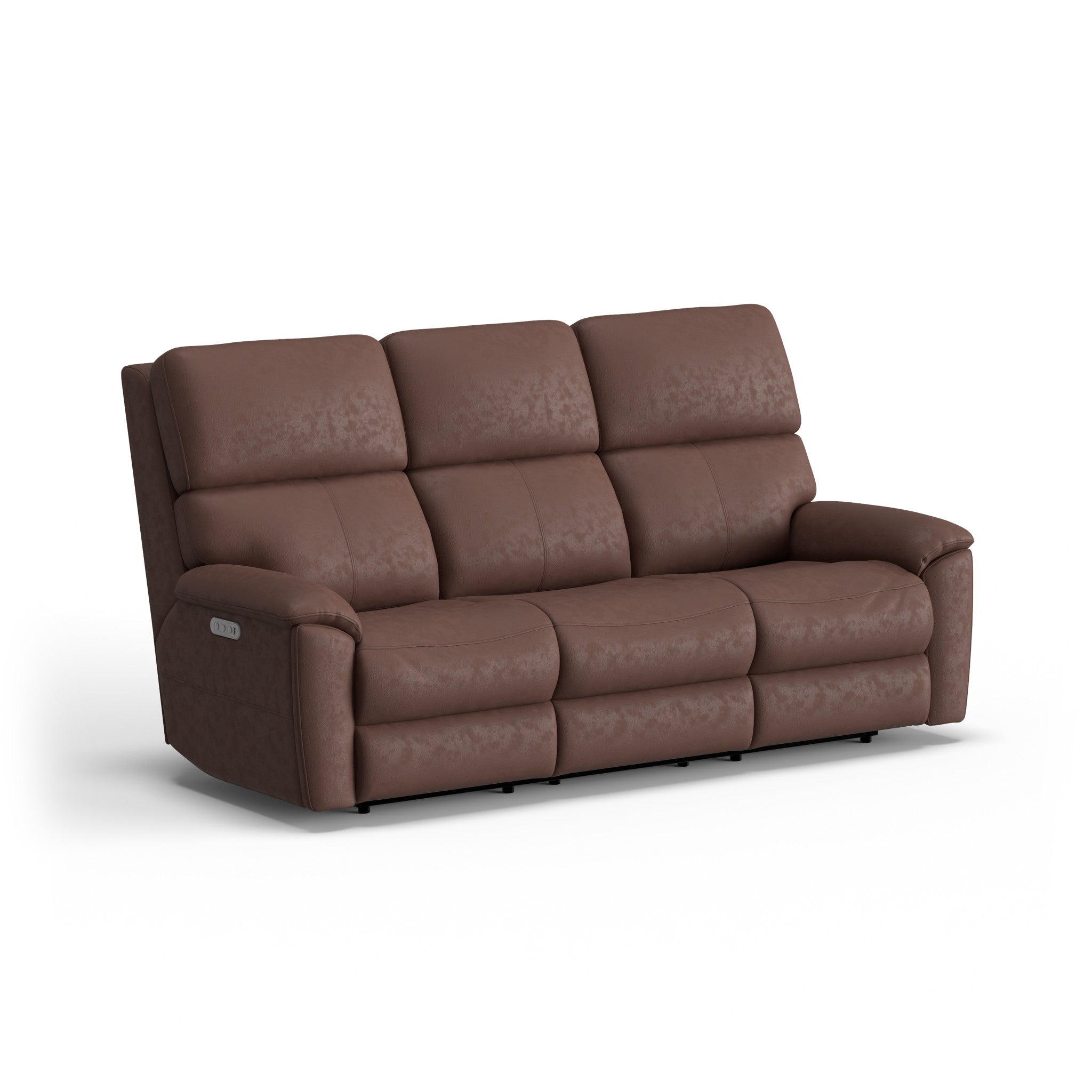 Porter Leather Power Reclining Sofa with Console, Power Headrest, & Lumbar