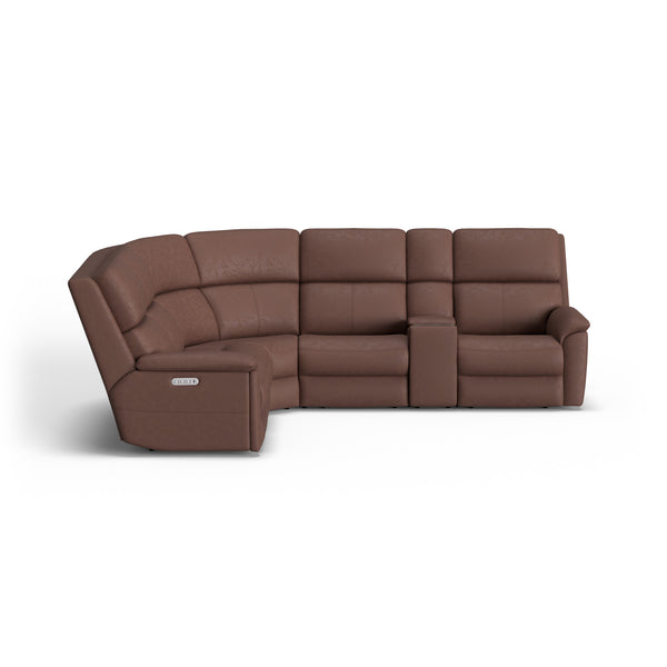 Porter Leather Power Reclining Leather Sectional with Power Headrest & Lumbar