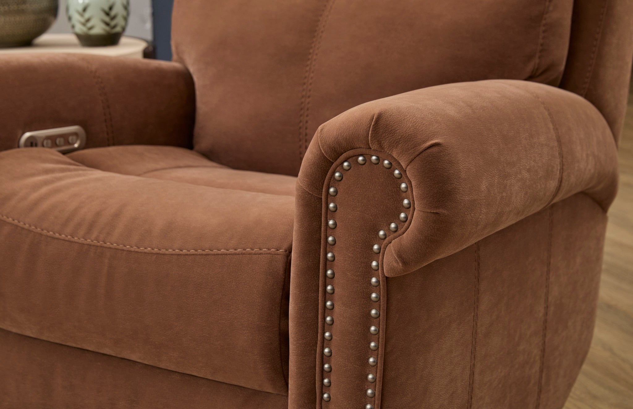 Bernard Leather Power Recliner with Power Headrest & Lumbar