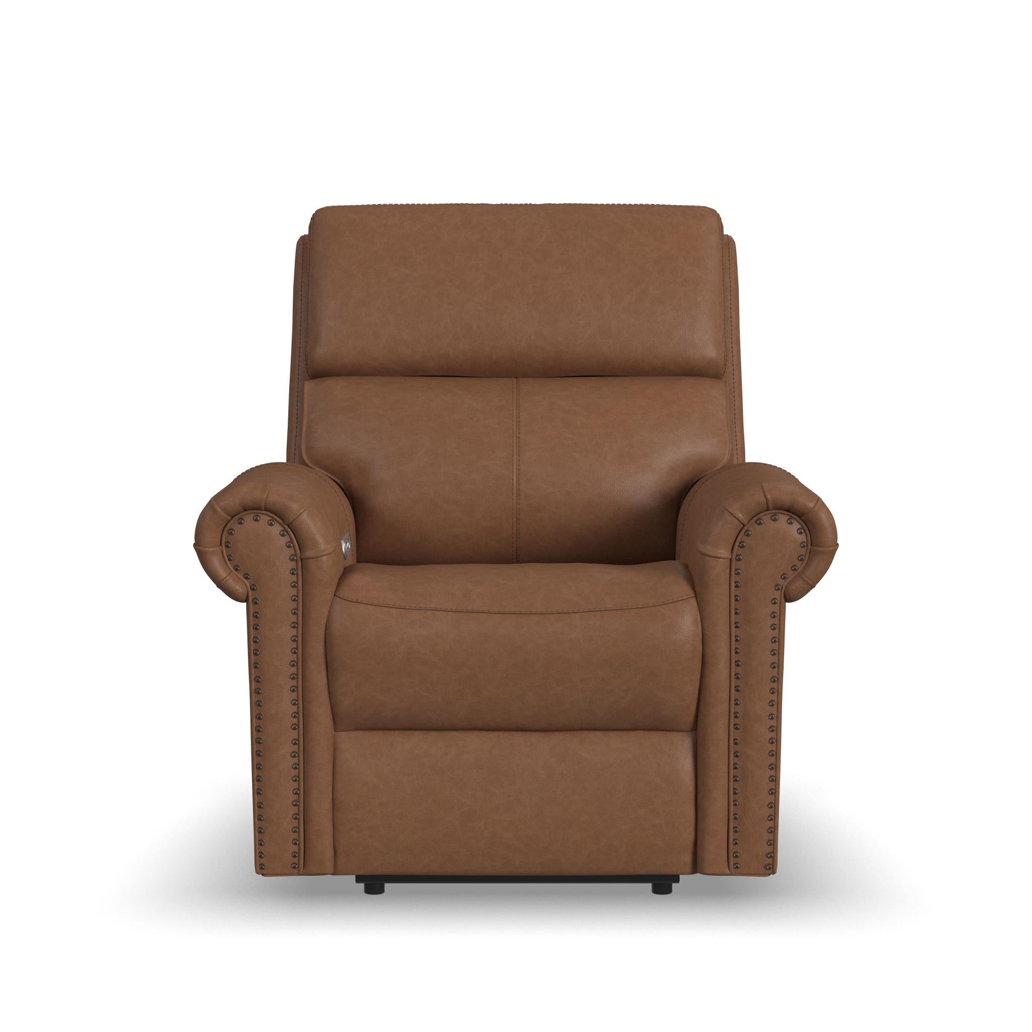Bernard Leather Power Recliner with Power Headrest & Lumbar