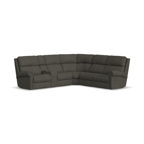 Bernard Leather Power Reclining Sectional w/ Power Headrest & Lumbar