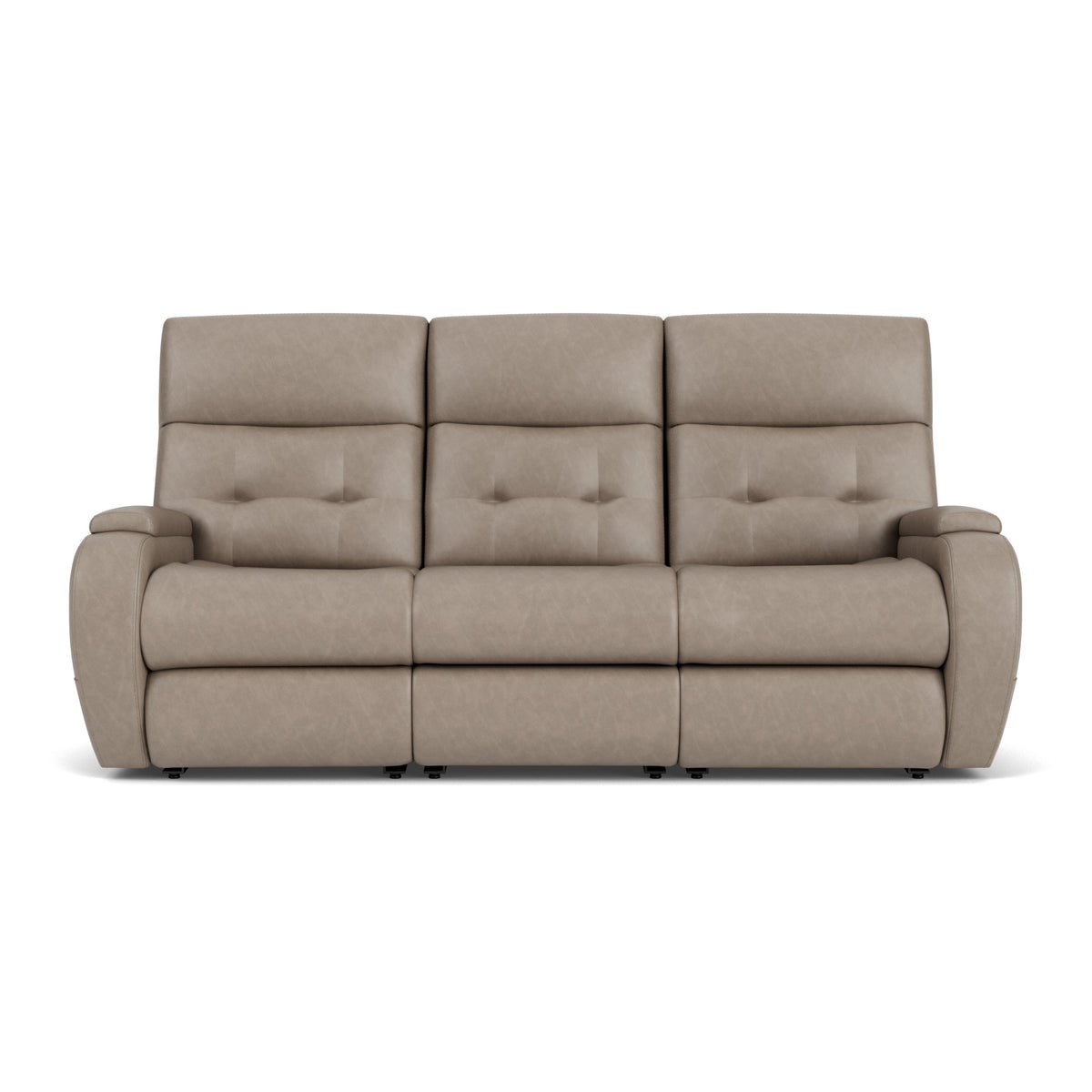 Strait Leather Power Reclining Sofa with Power Headrests