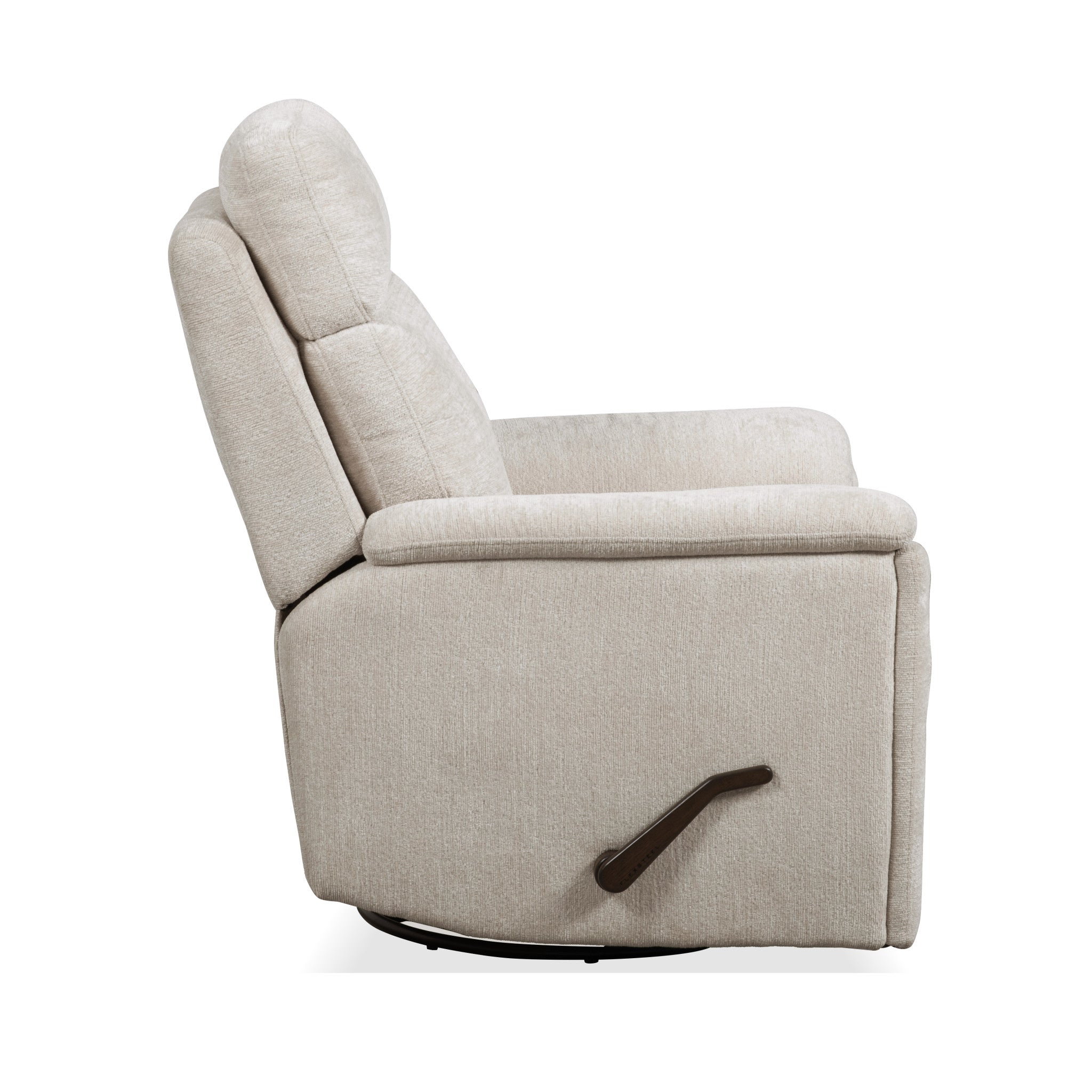 Refined Pearl Fabric Perfect Match Swivel Gliding Recliner