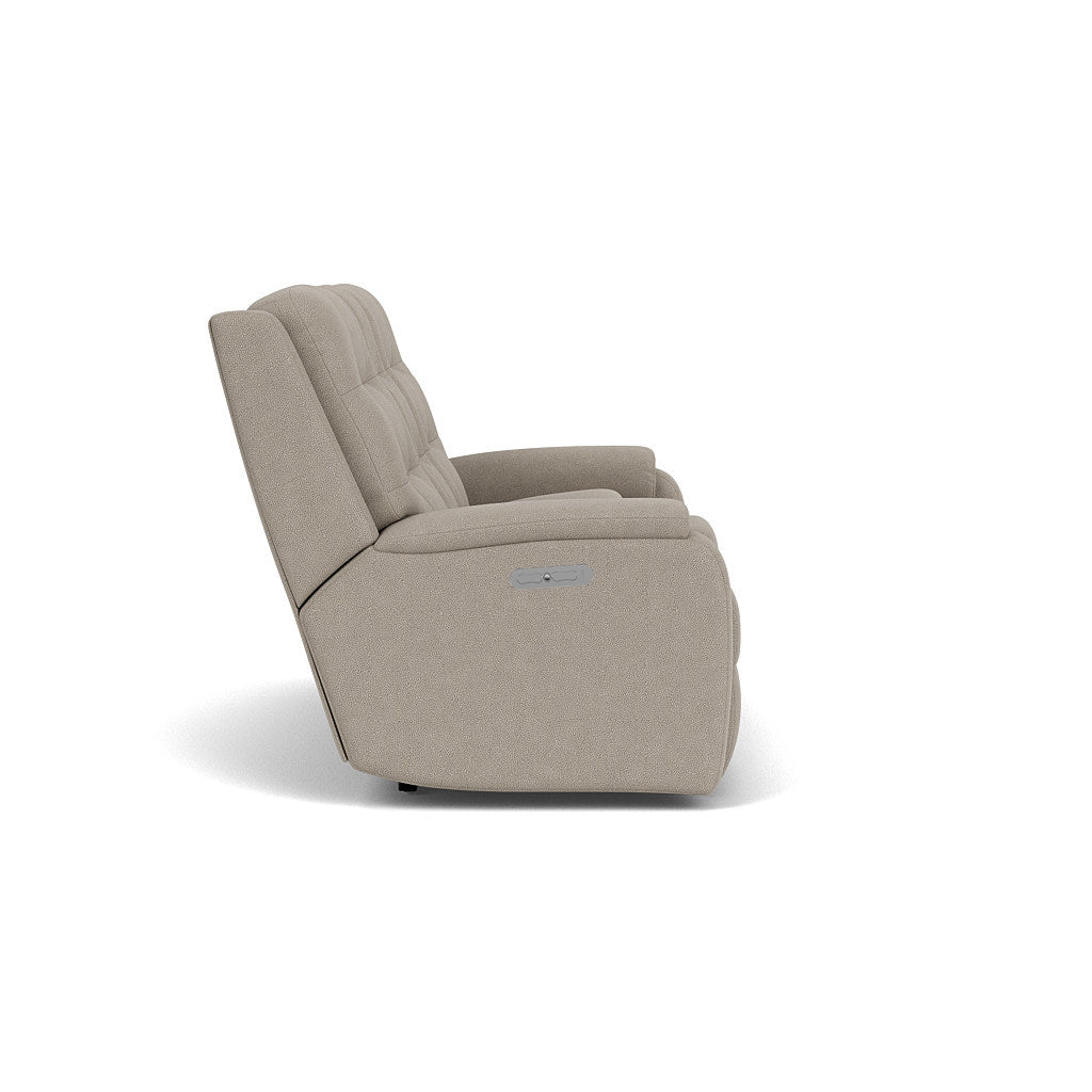 Arlo Fabric Power Reclining Loveseat with Console, Power Headrest & Lumbar