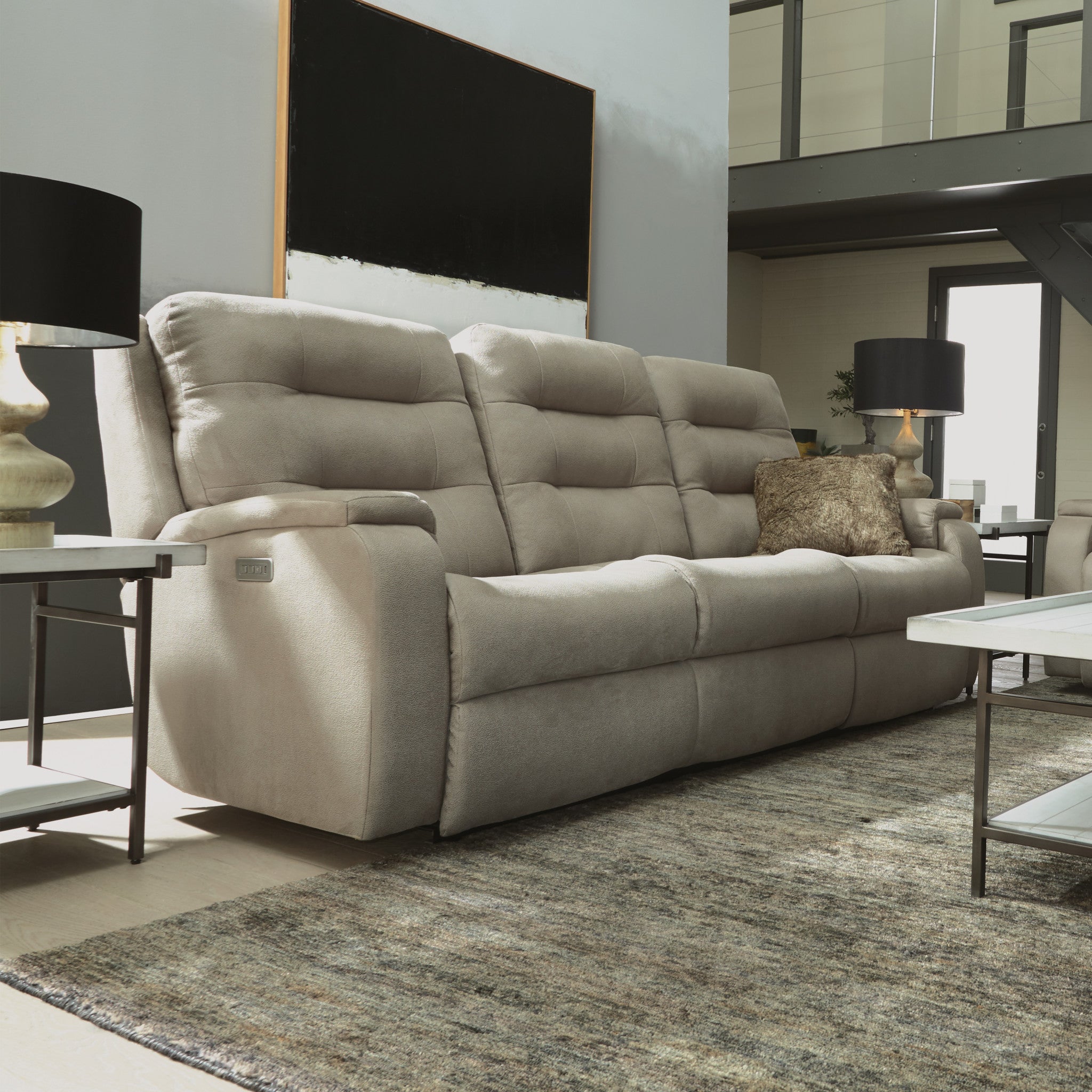 Arlo Fabric Power Reclining Sofa with Power Headrest & Lumbar