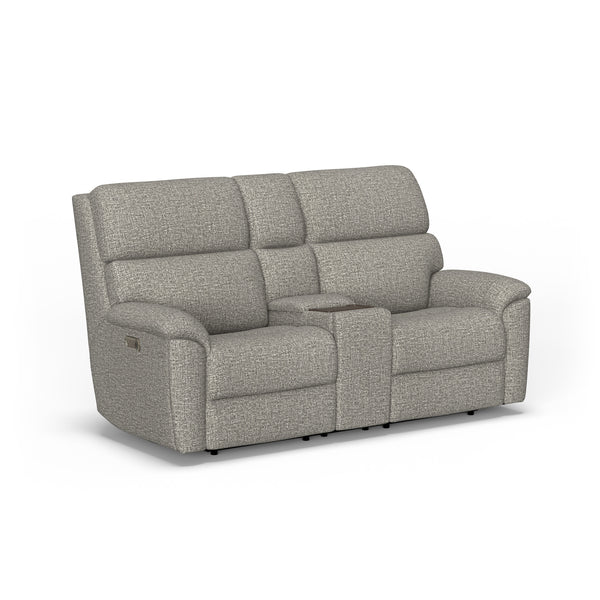Porter Fabric Power Reclining Loveseat with Console, Power Headrests & Lumbar