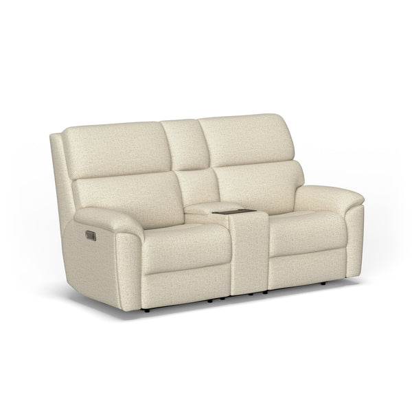 Porter Fabric Power Reclining Loveseat with Console, Power Headrests & Lumbar