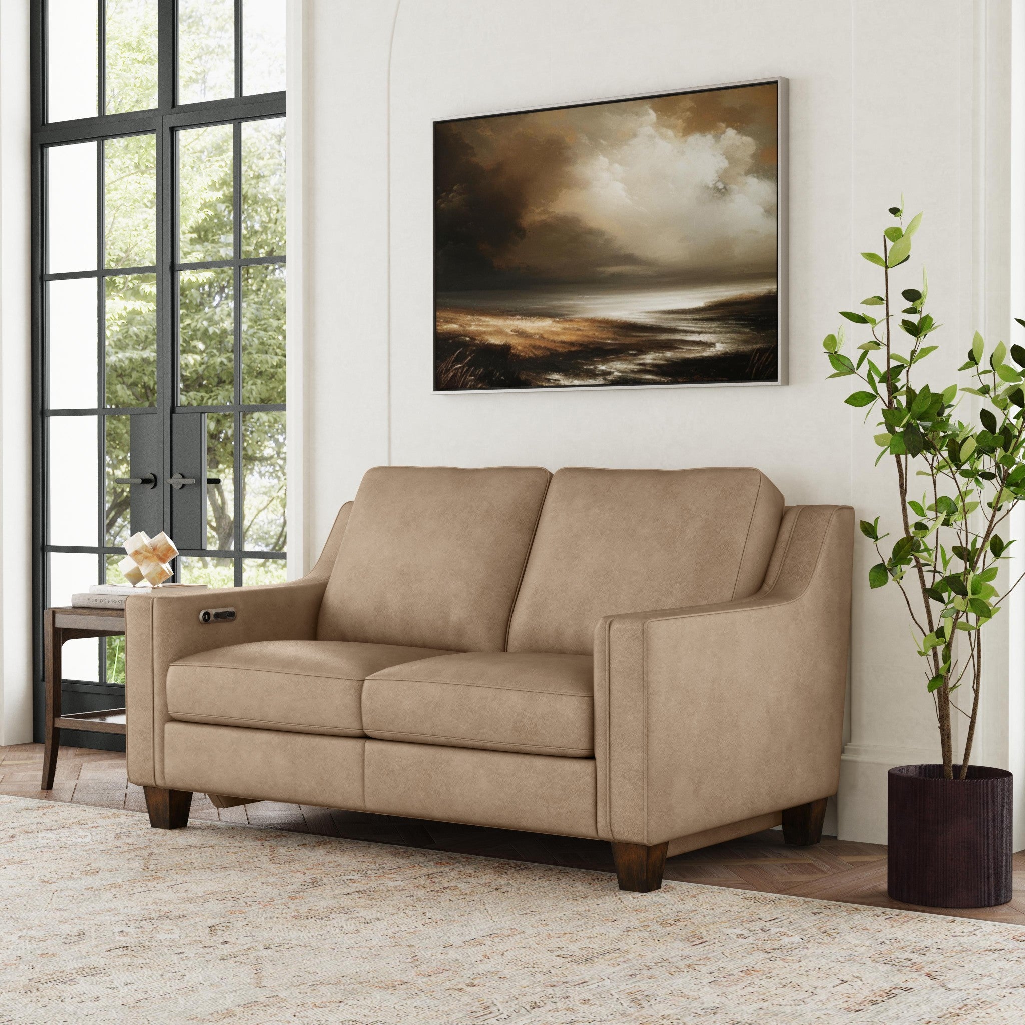 Finley Leather Power Inclining Loveseat - Living Room Furniture