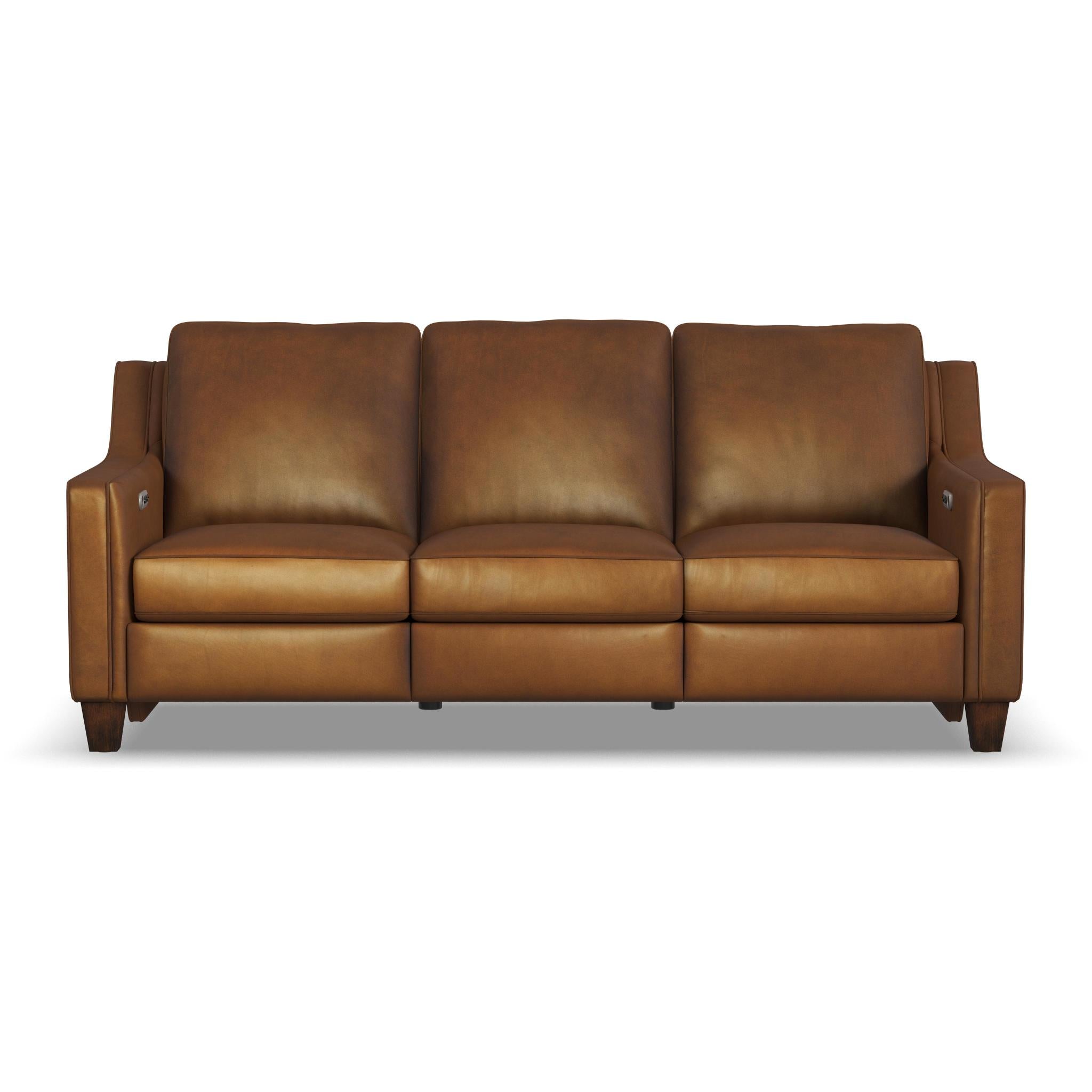 Finley Leather Power Inclining Sofa - Living Room Furniture
