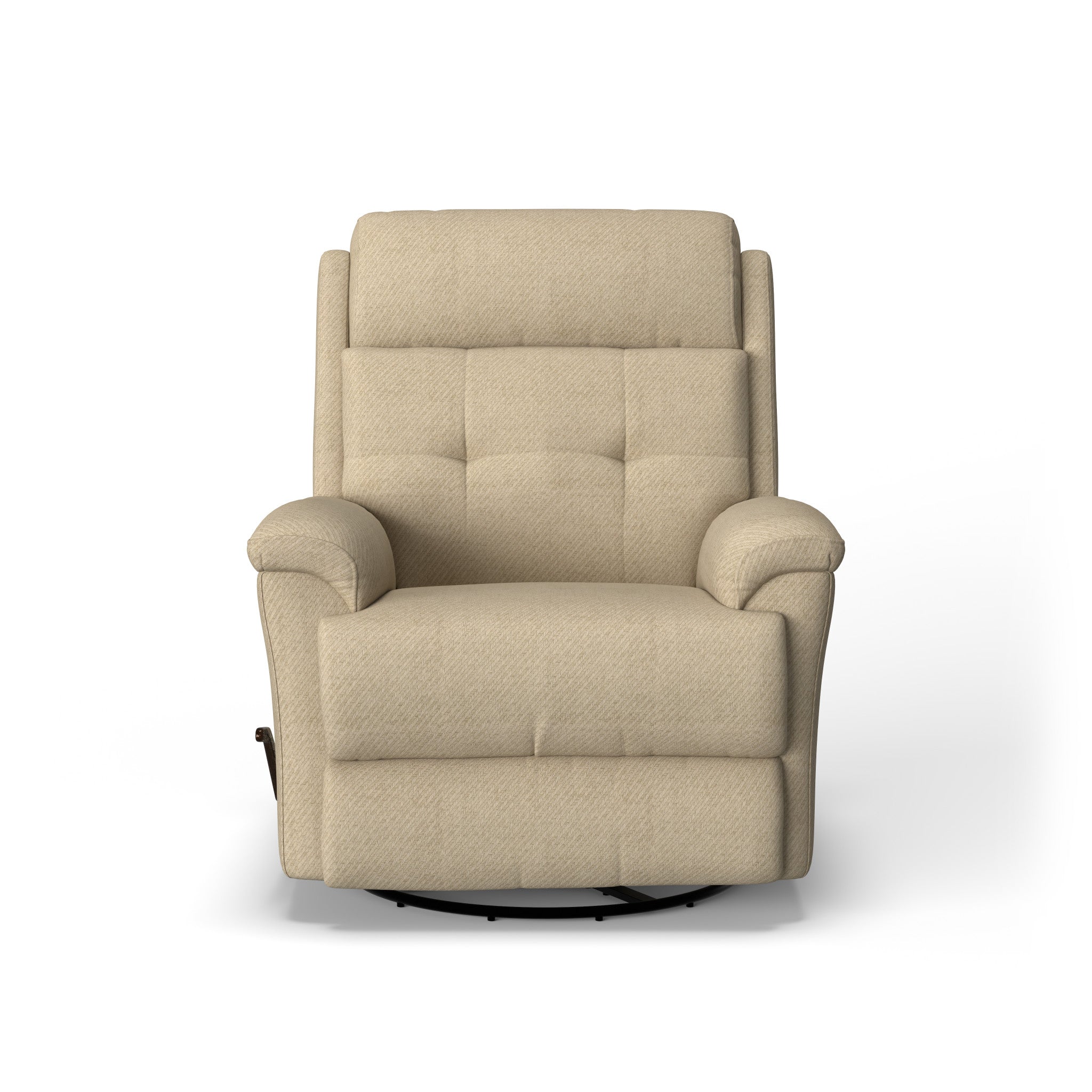 Sophisticated Fabric Swivel Gliding Recliner