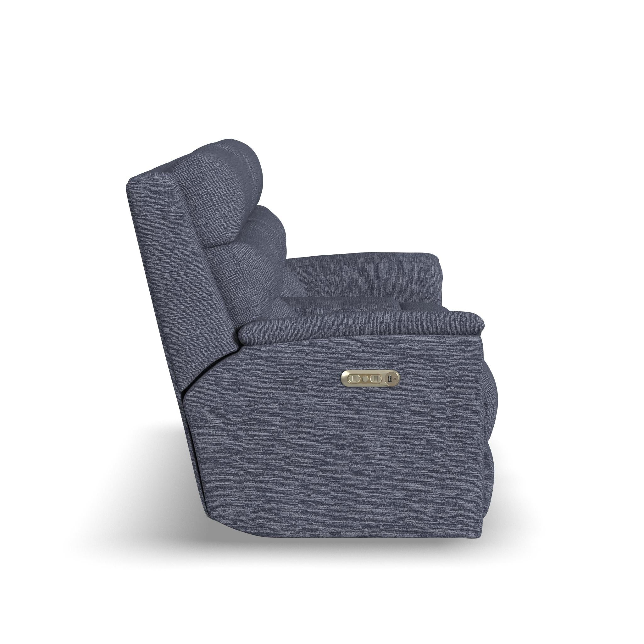 Mason Fabric Power Reclining Loveseat with Console & Power Headrests