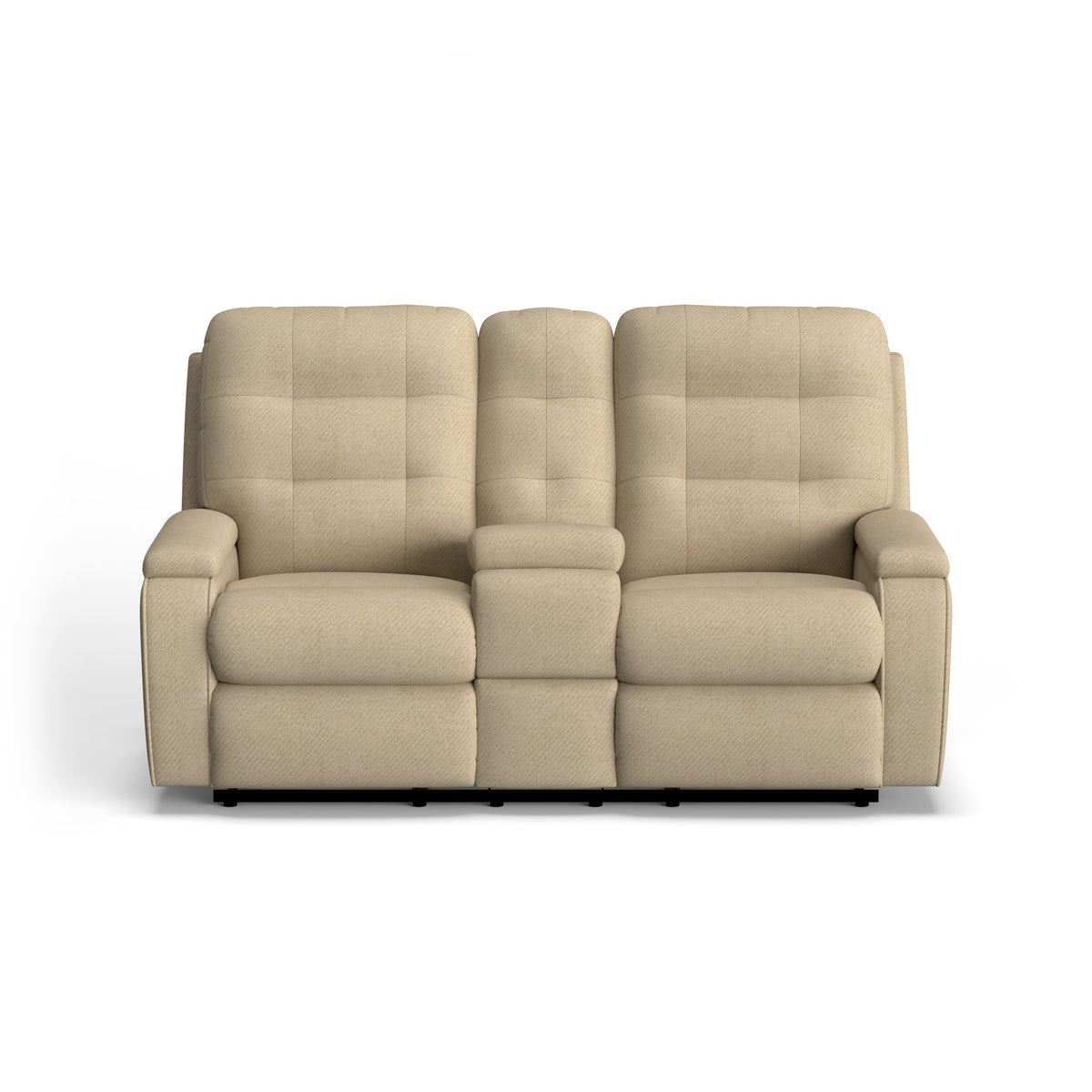 Kerrie Fabric Reclining Loveseat with Console
