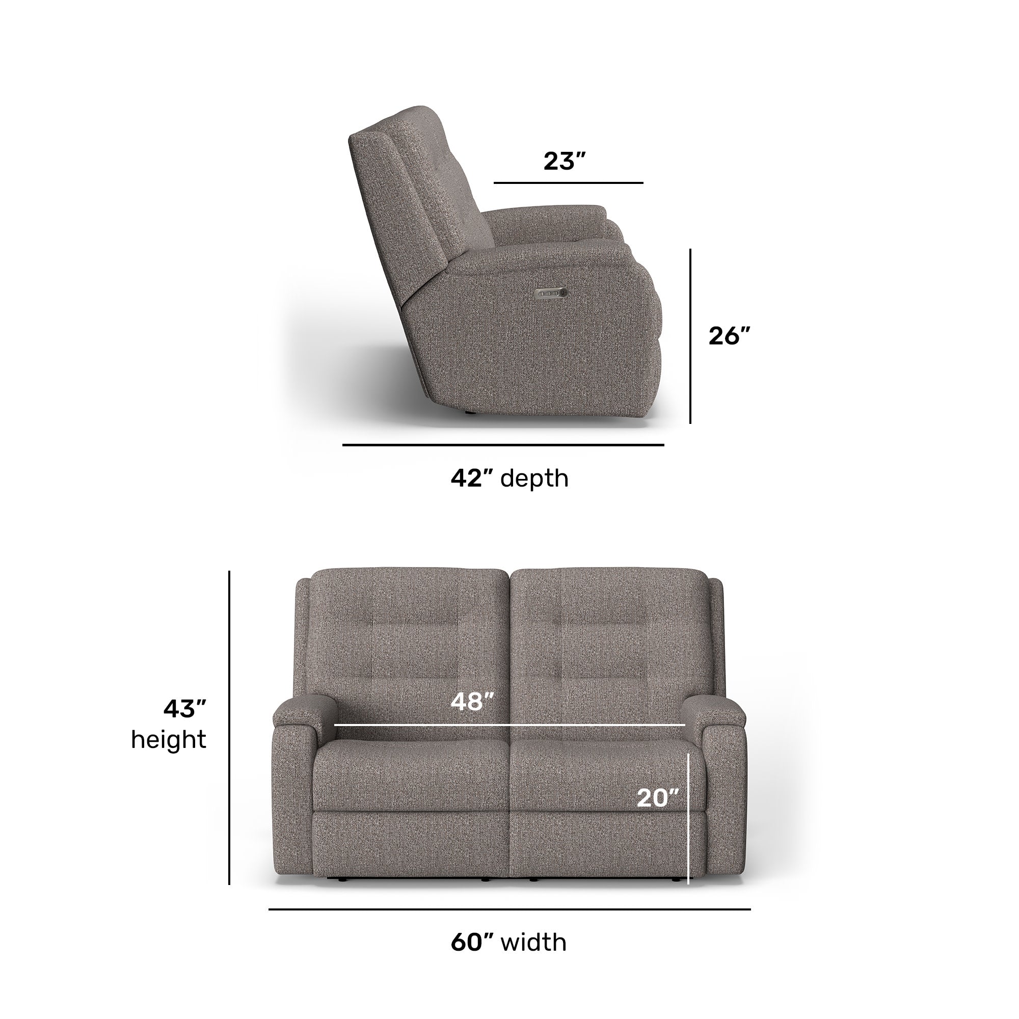 Arlo Fabric Power Reclining Loveseat with Power Headrests
