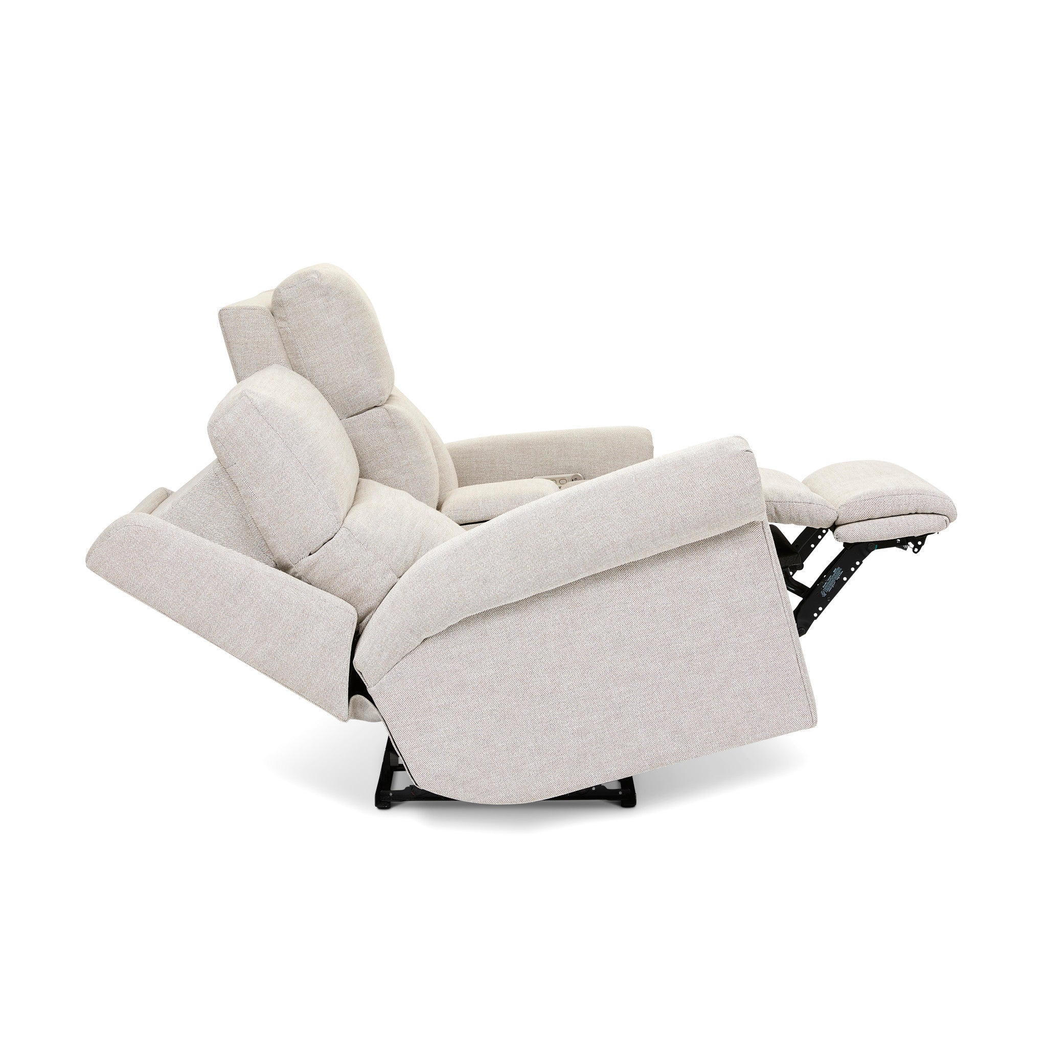 Bernard Fabric Power Reclining Loveseat with Console, Power Headrest, & Lumbar