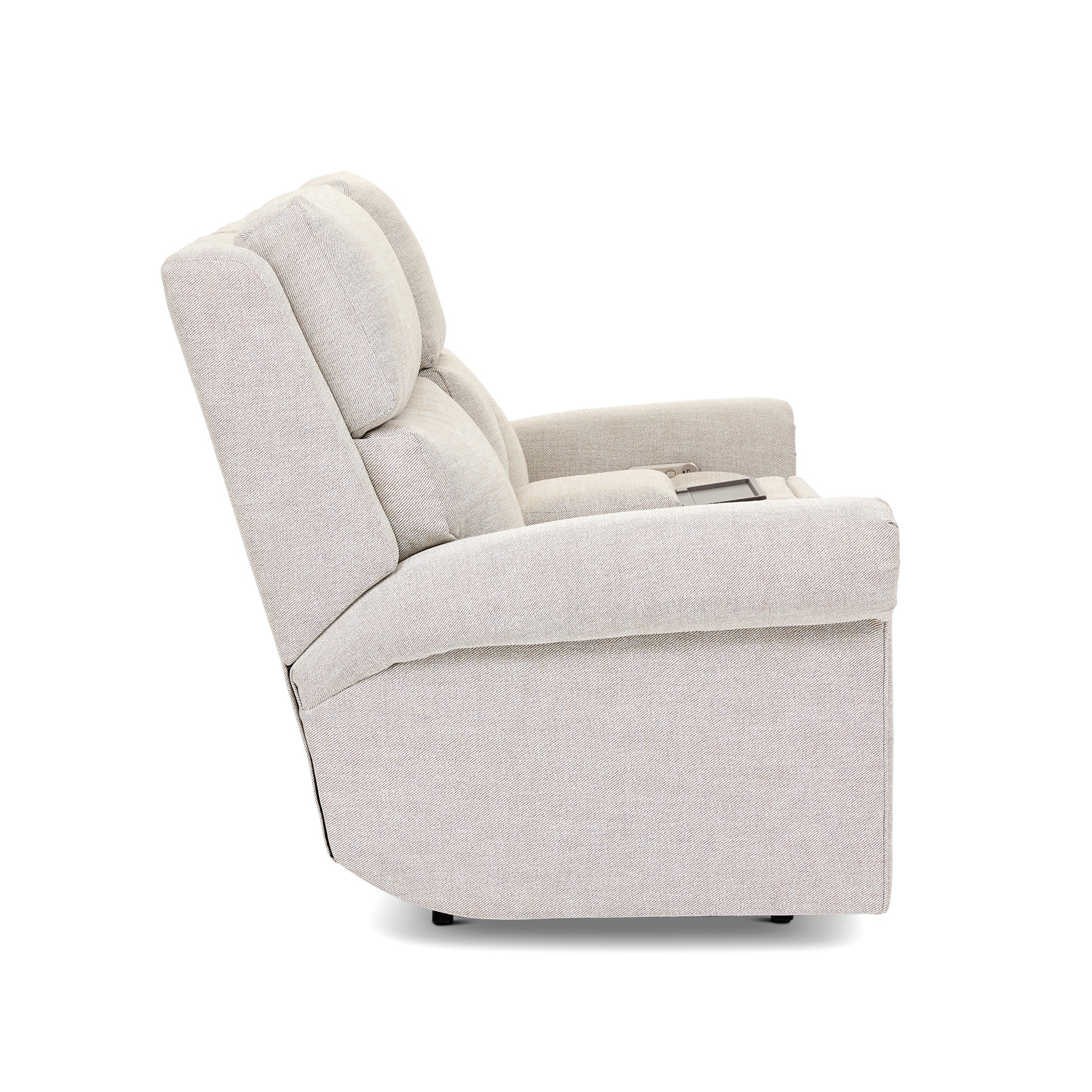 Bernard Fabric Power Reclining Loveseat with Console, Power Headrest, & Lumbar