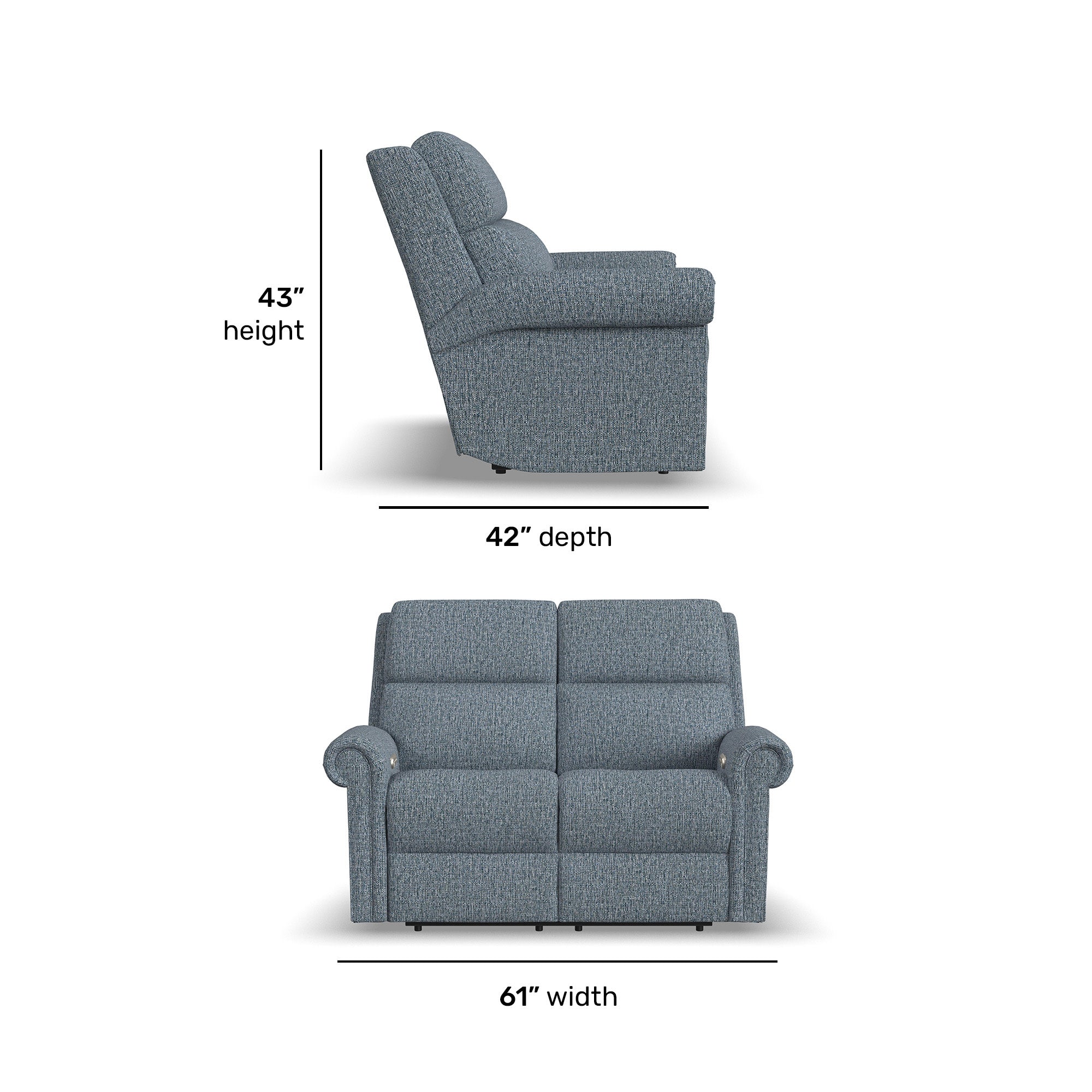 Bernard Fabric Power Reclining Loveseat with Power Headrest & Lumbar