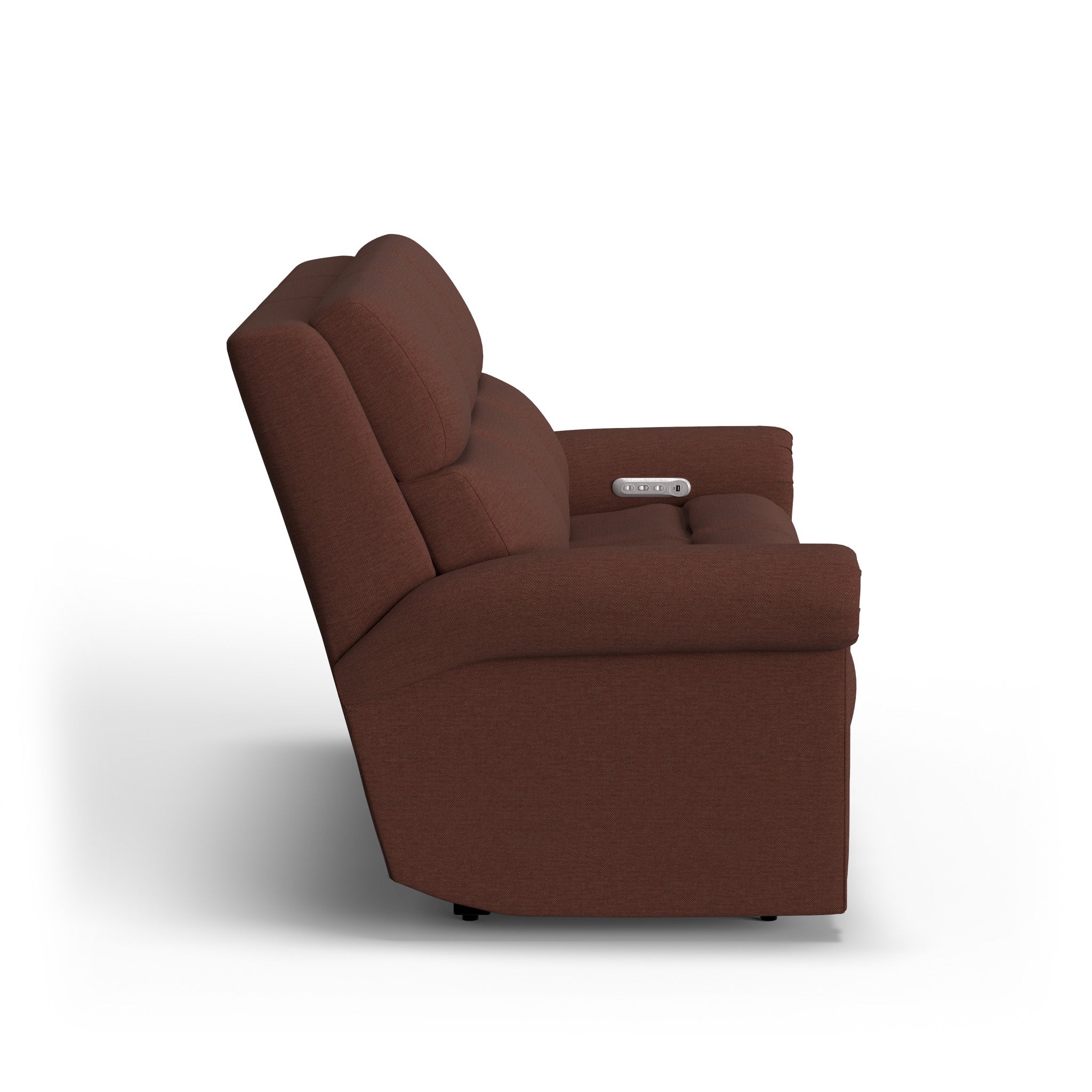Bernard Fabric Power Reclining Sofa with Console, Power Headrest, & Lumbar