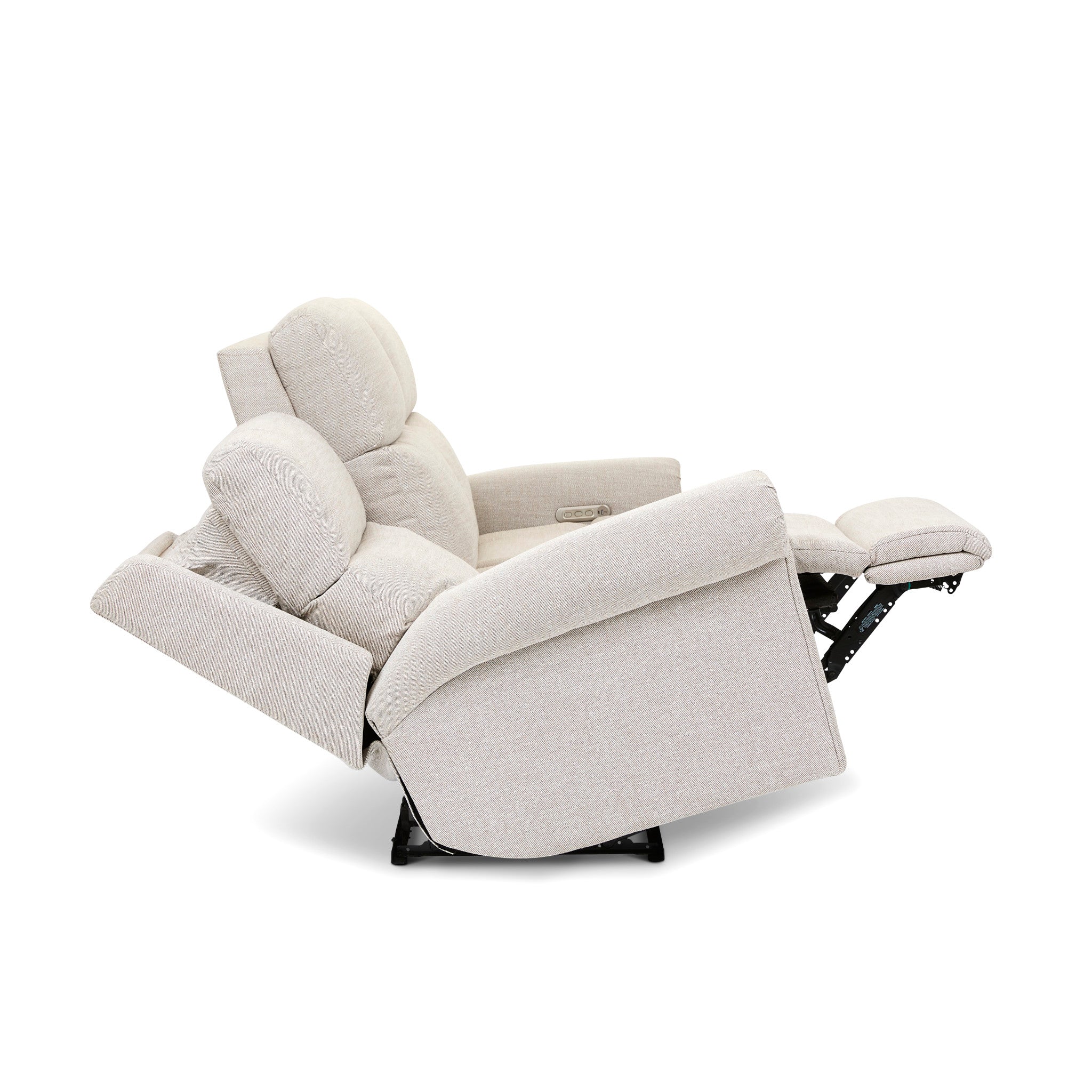 Bernard Fabric Power Reclining Sofa with Console, Power Headrest, & Lumbar