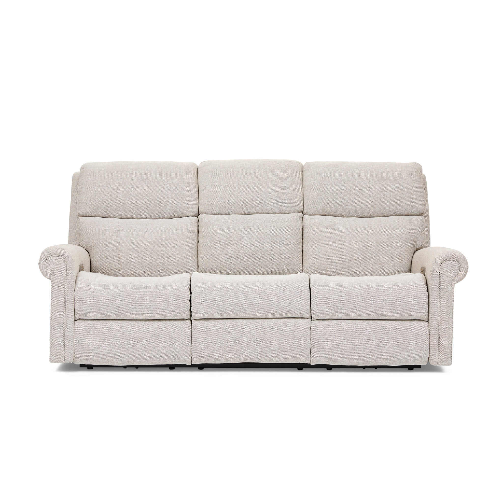 Bernard Fabric Power Reclining Sofa with Console, Power Headrest, & Lumbar